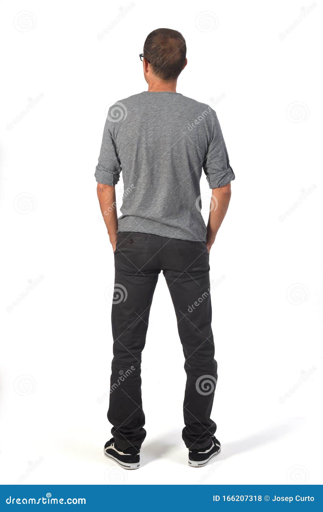 Rear View of a Man Hands in the Pockets Stock Photo - Image of ...