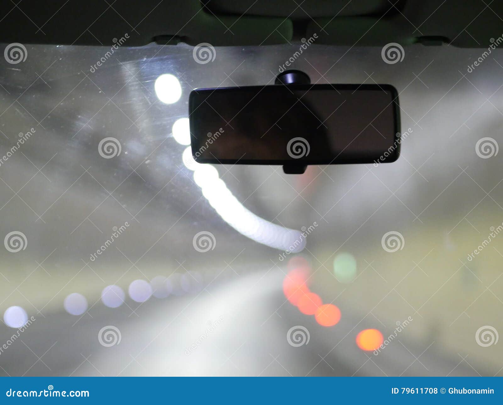 Rearview mirror night stock photo. Image of velocity 79611708