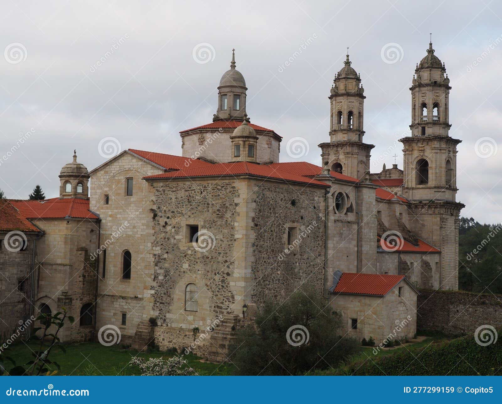 rear view of the baroque monastery of santa maria de sobrado de los monjes, la coruÃ±a, spain, europe