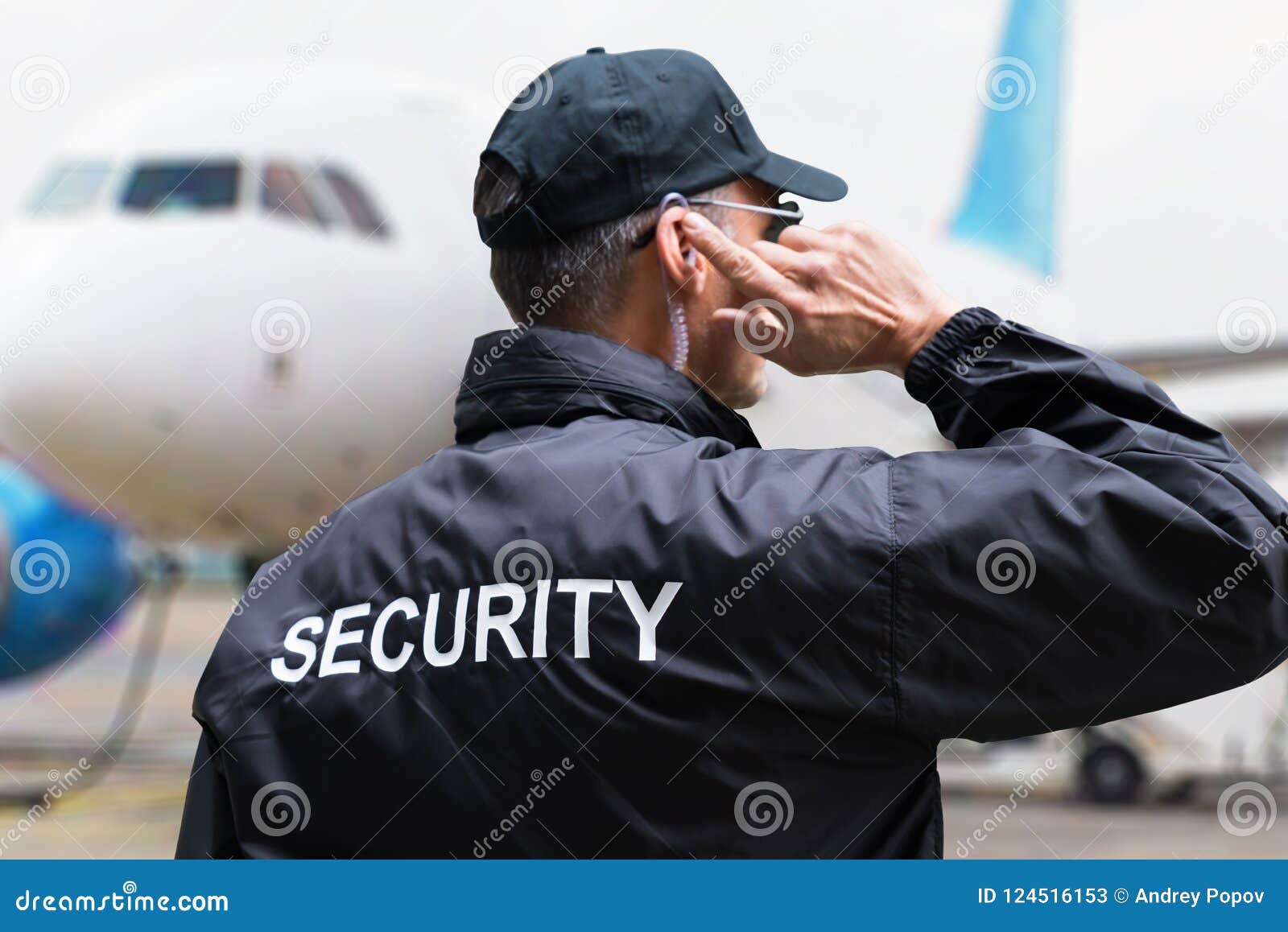 rear view of a security guard