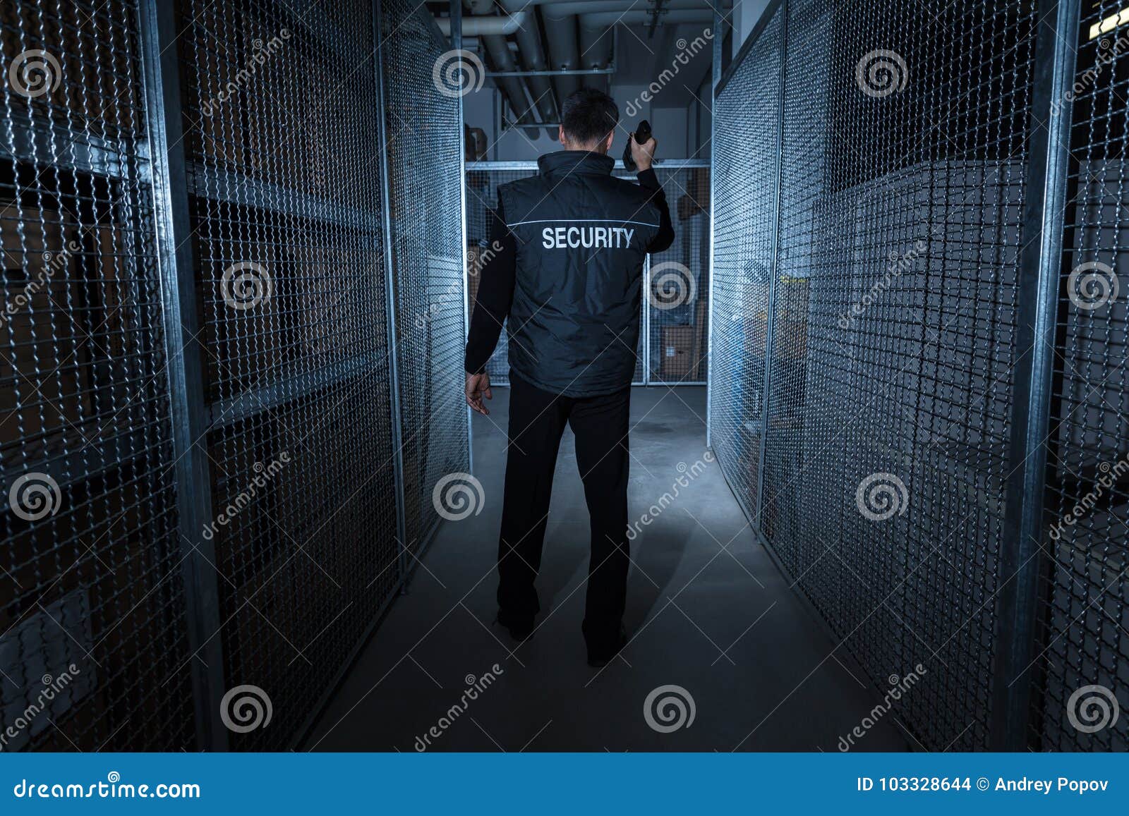 security guard standing in the warehouse