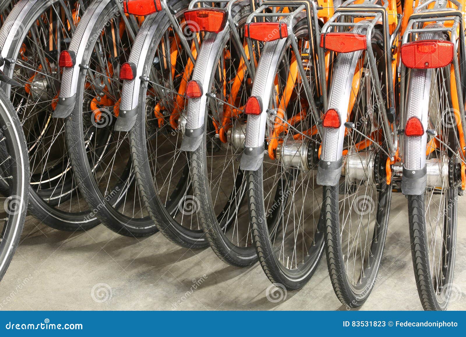 Rear Wheels and Mudguard of Orange Bicycle Stock Image Image of rear
