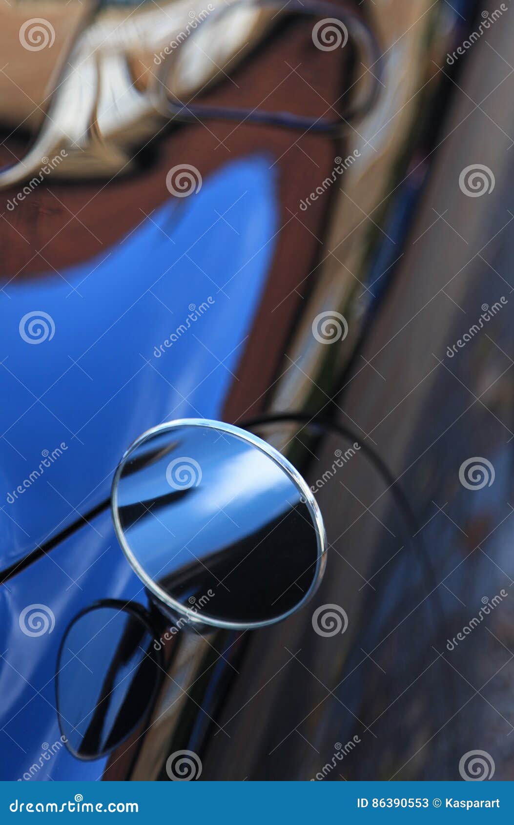Rearview Mirror of a Classic Car Stock Image Image of sports, retro