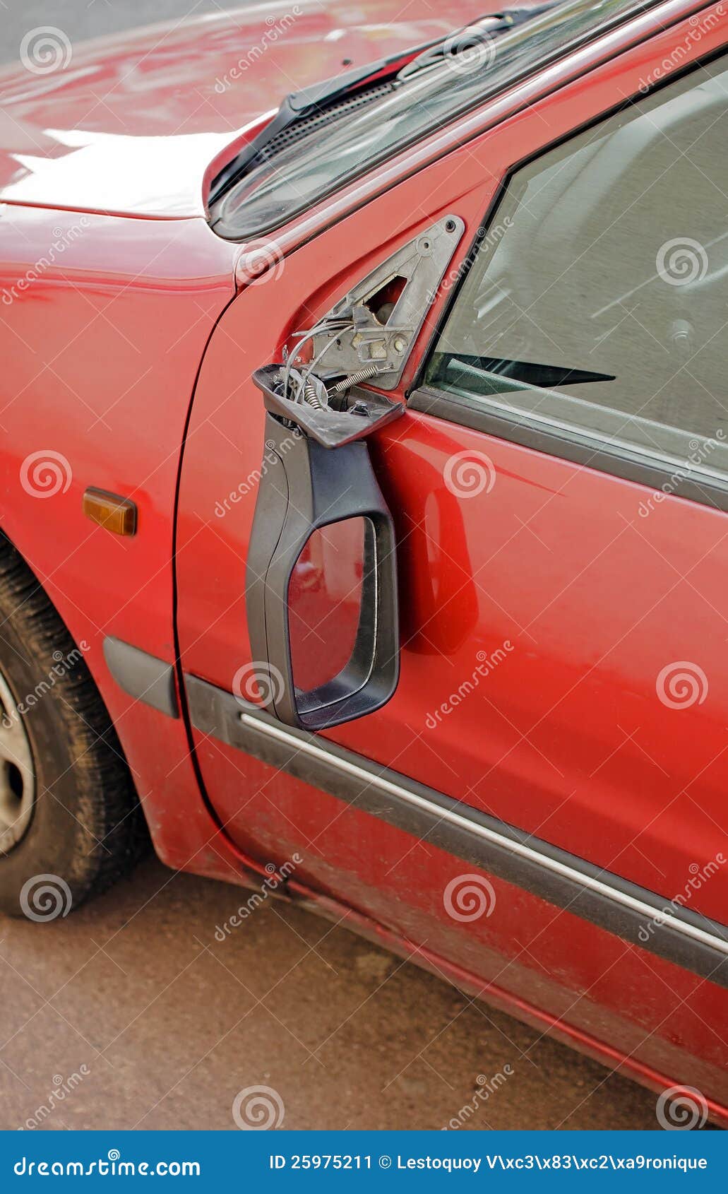 Rearview mirror torn off stock image. Image of malus 25975211