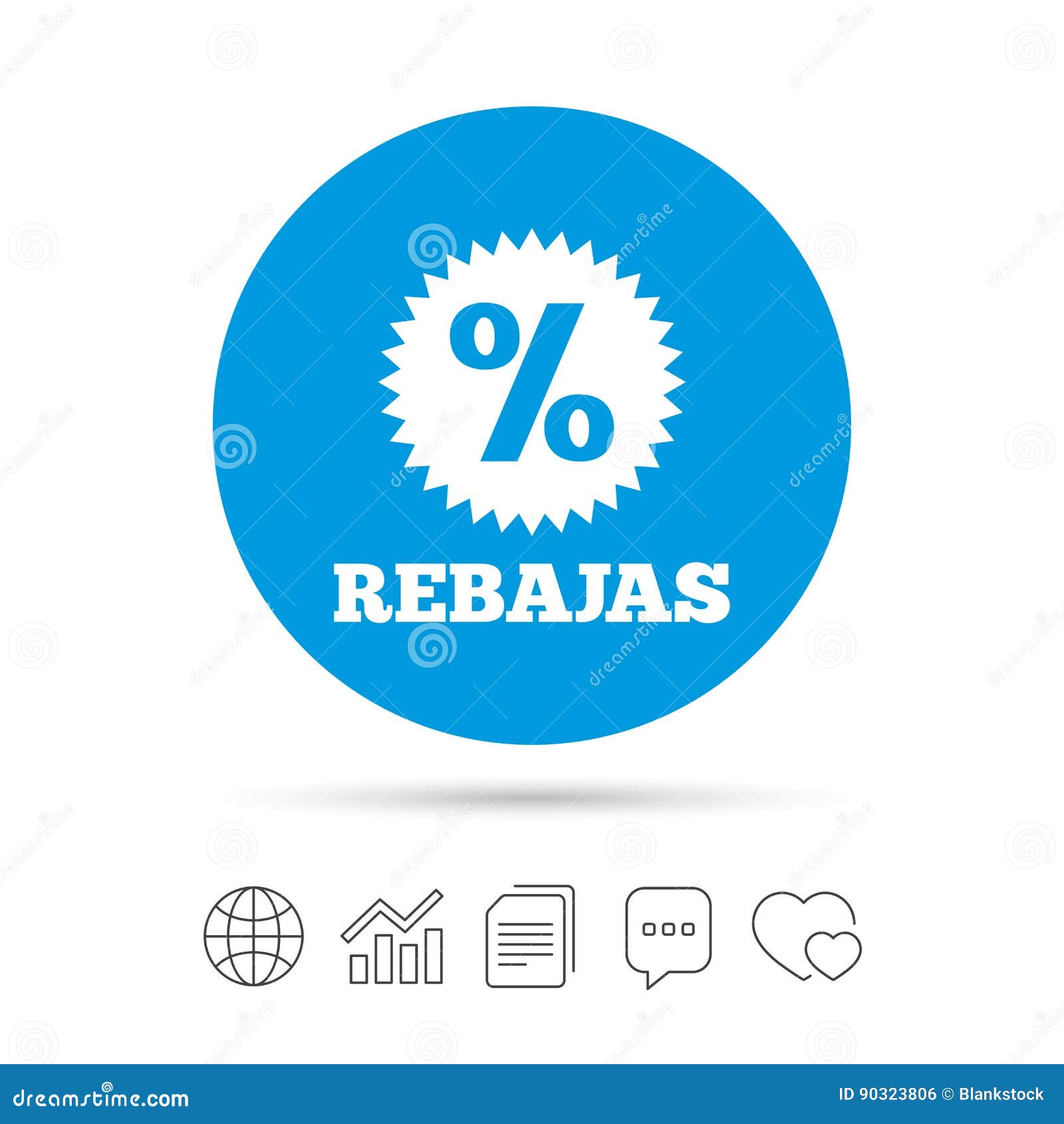 rebajas - discounts in spain sign icon. star.