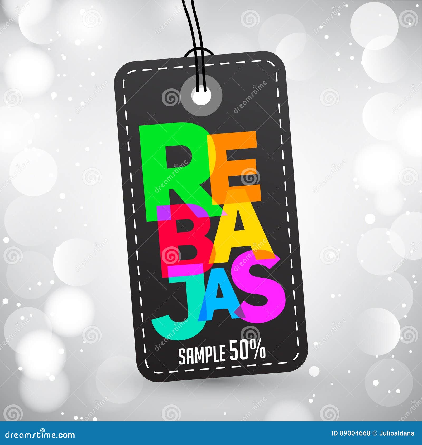 rebajas - discounts spanish text, sales  colorful label tag 