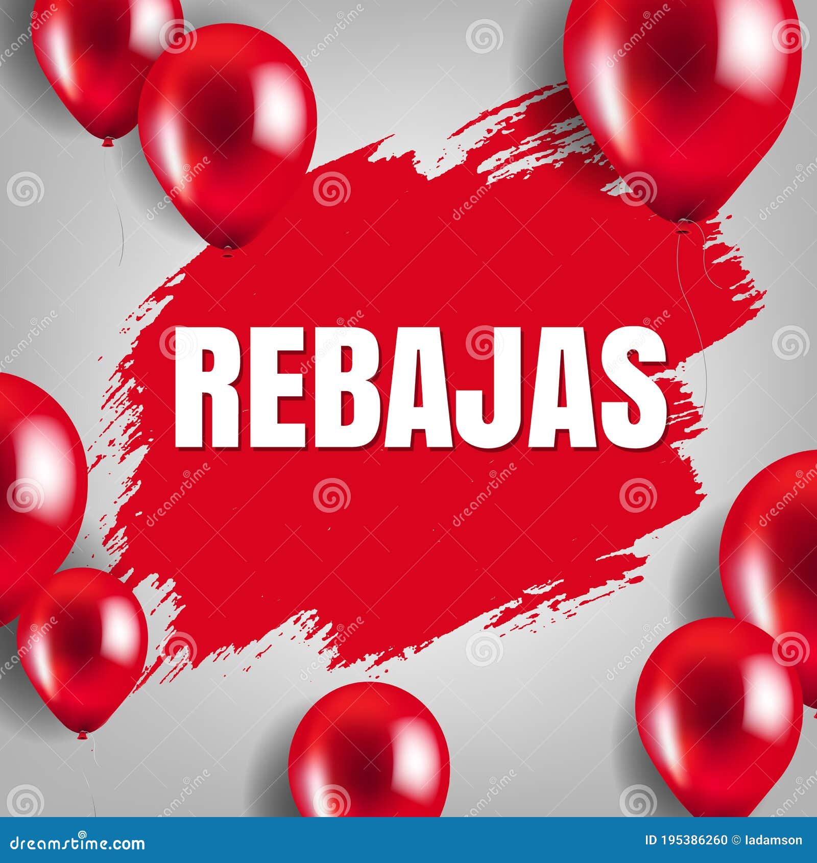rebajas sale poster with balloon