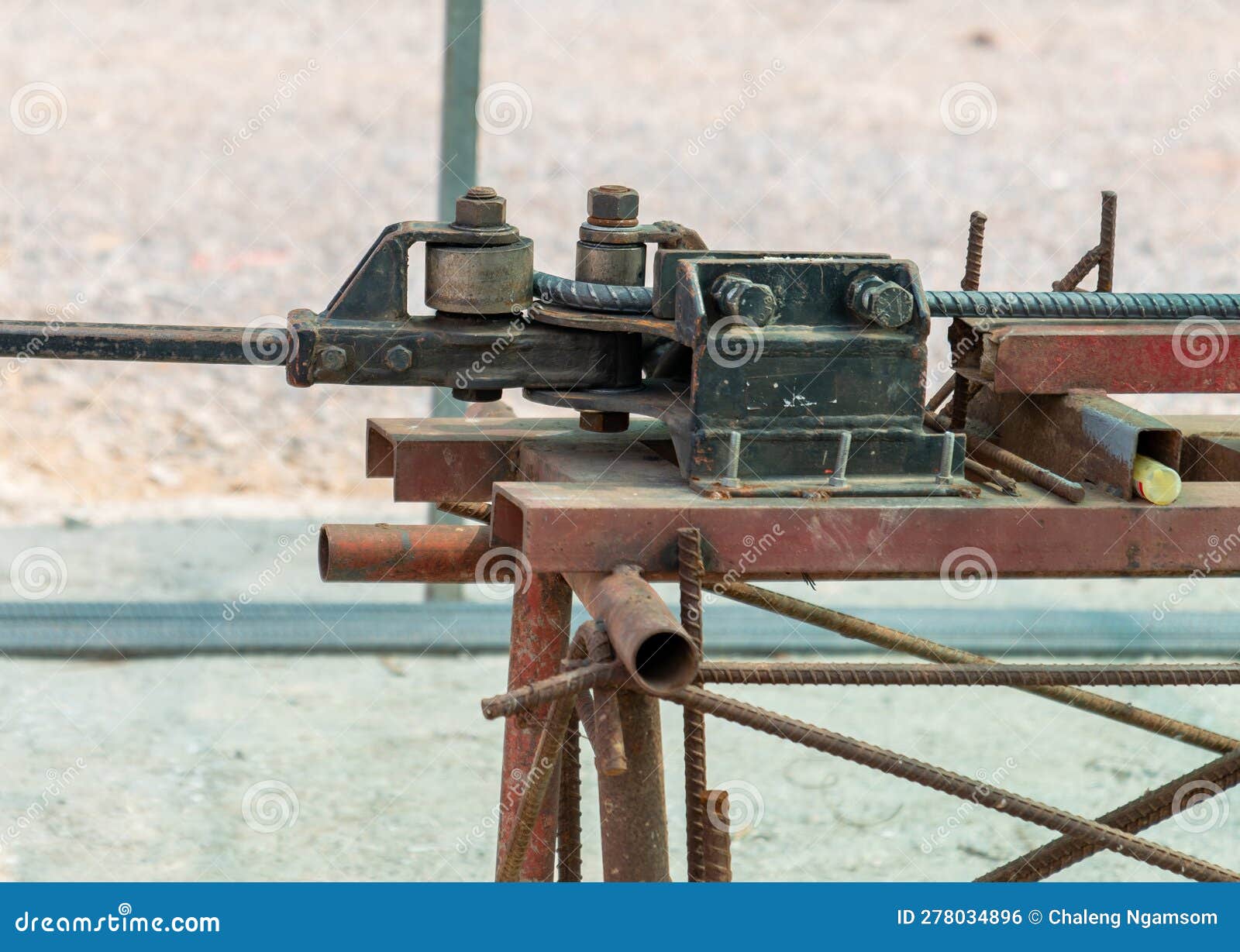 Rebar Bending Steel Bar Machine Stock Photo Image of laborer