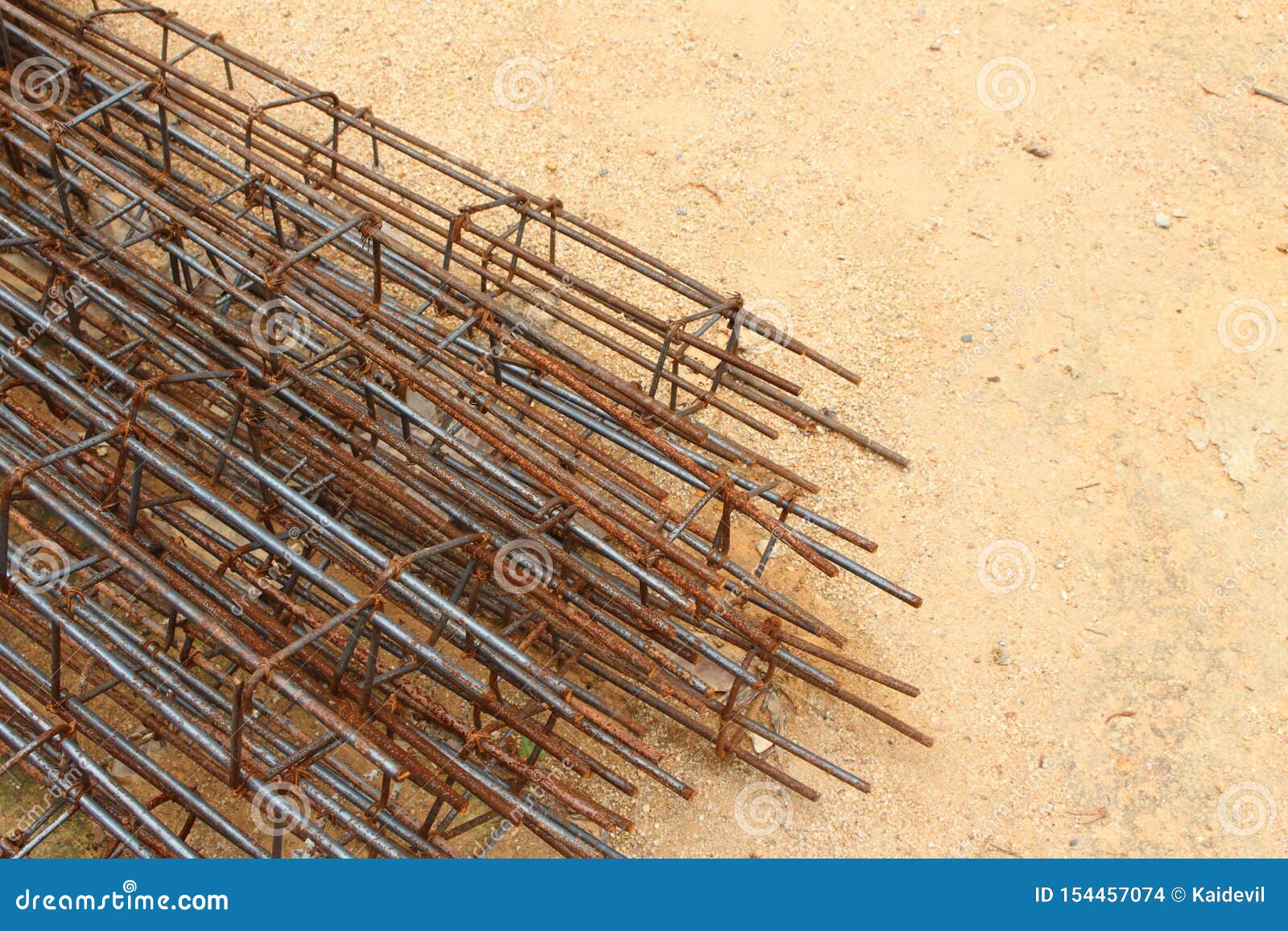 Rebar on the ground stock photo. Image of structure 154457074