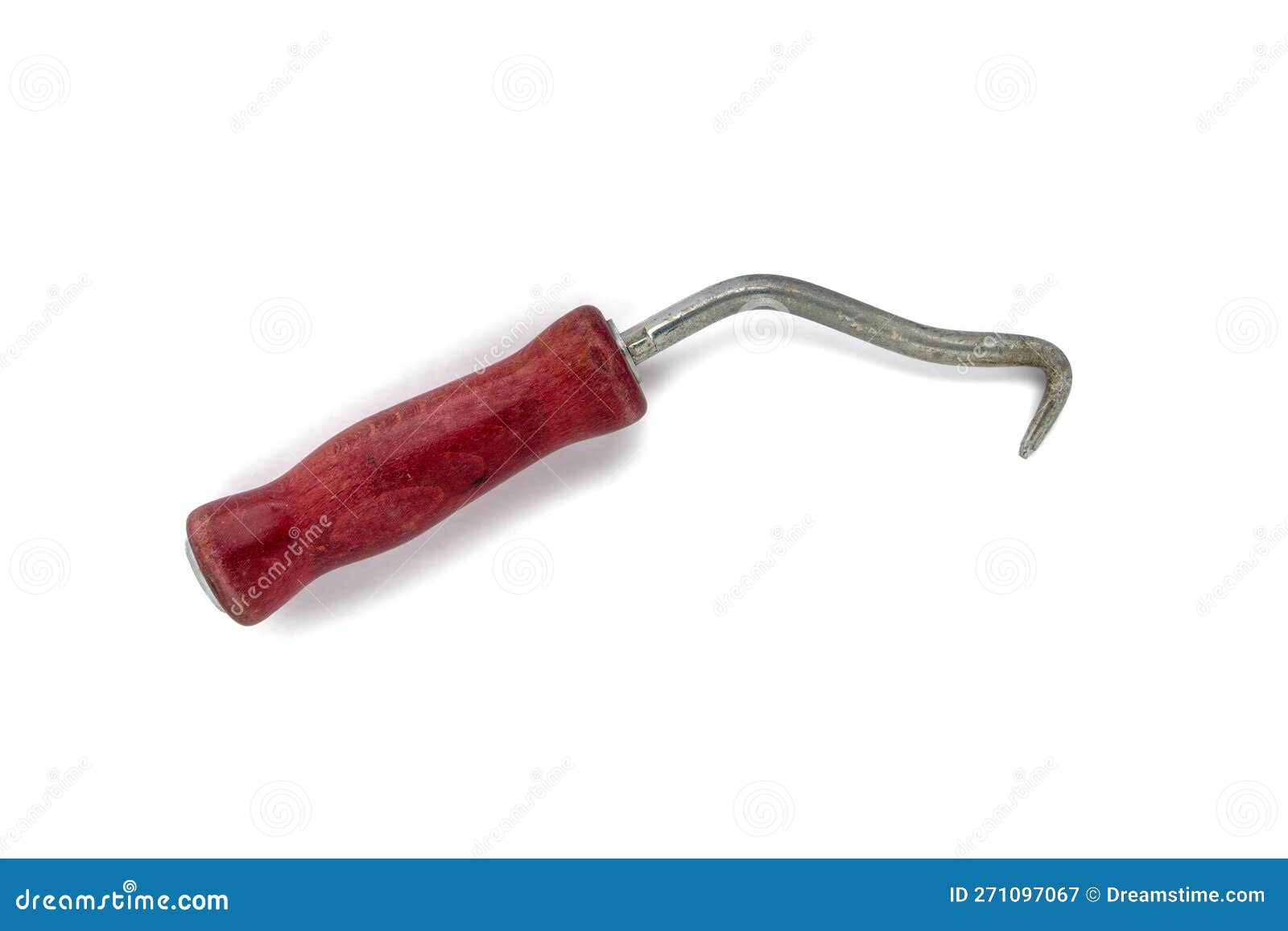 Rebar Tying Hook with Red Wooden Handle, Isolated on White Stock Image -  Image of hook, reinforcement: 271097067