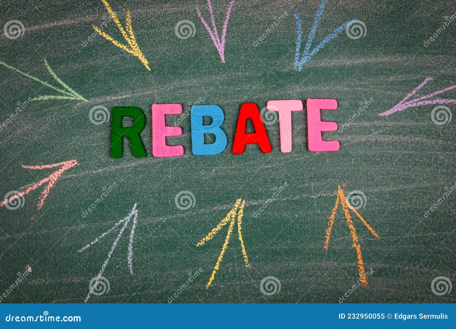 rebate-business-concept-word-and-colored-arrows-on-the-green-board