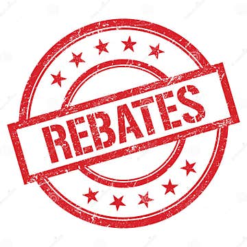 REBATES Text Written On Red Vintage Stamp Stock Illustration 