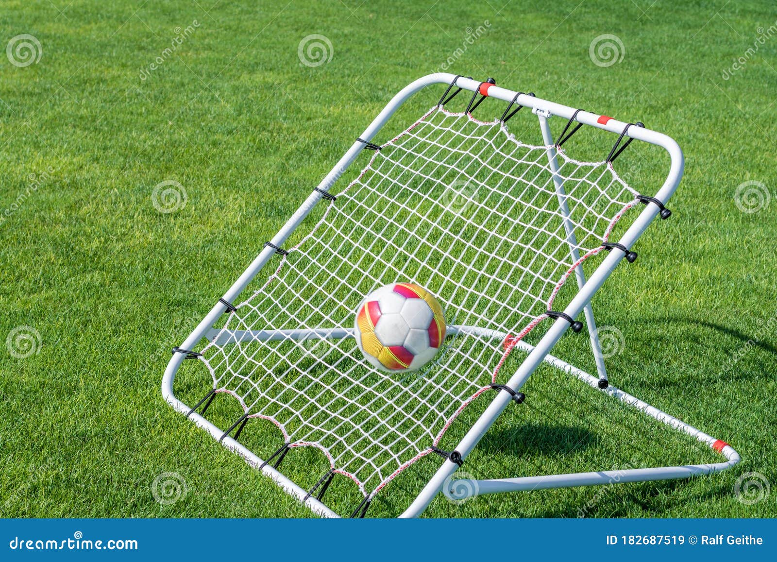 Rebounder for Effective Training Exercises in Football Stock Image