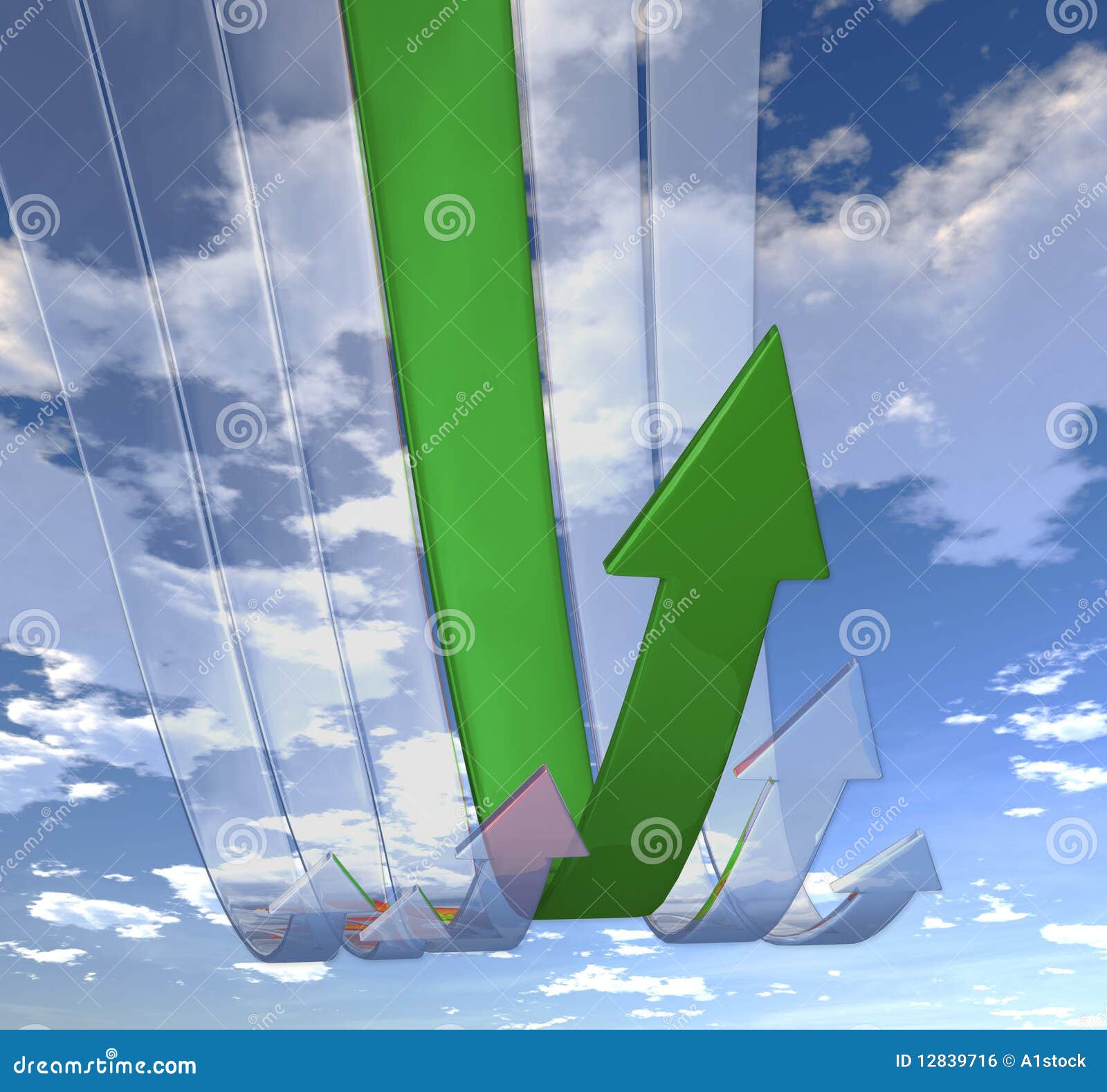 Rebounding arrows Green stock illustration. Illustration of arrows