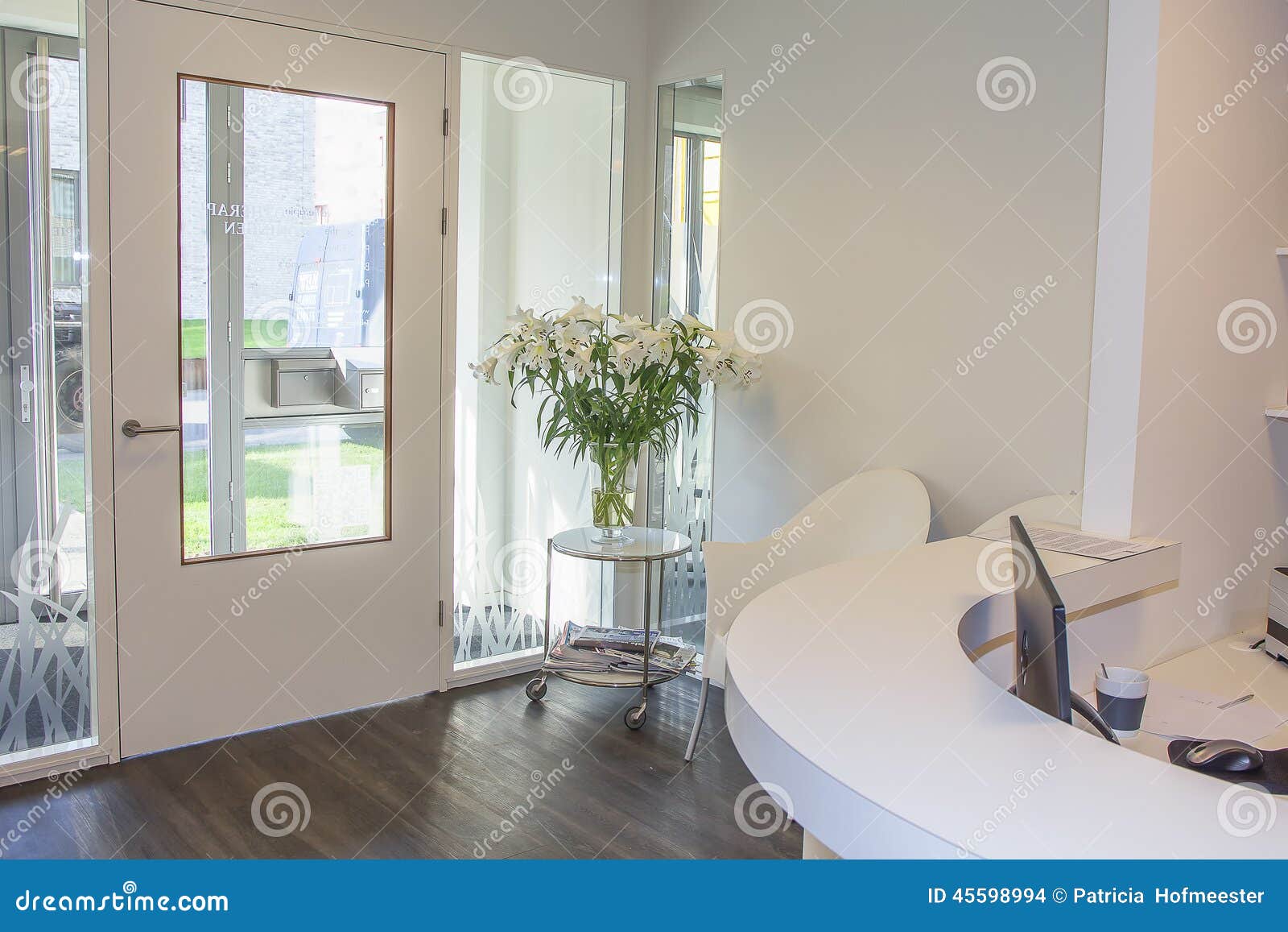 Reception area at clinic stock photo. Image of display 45598994