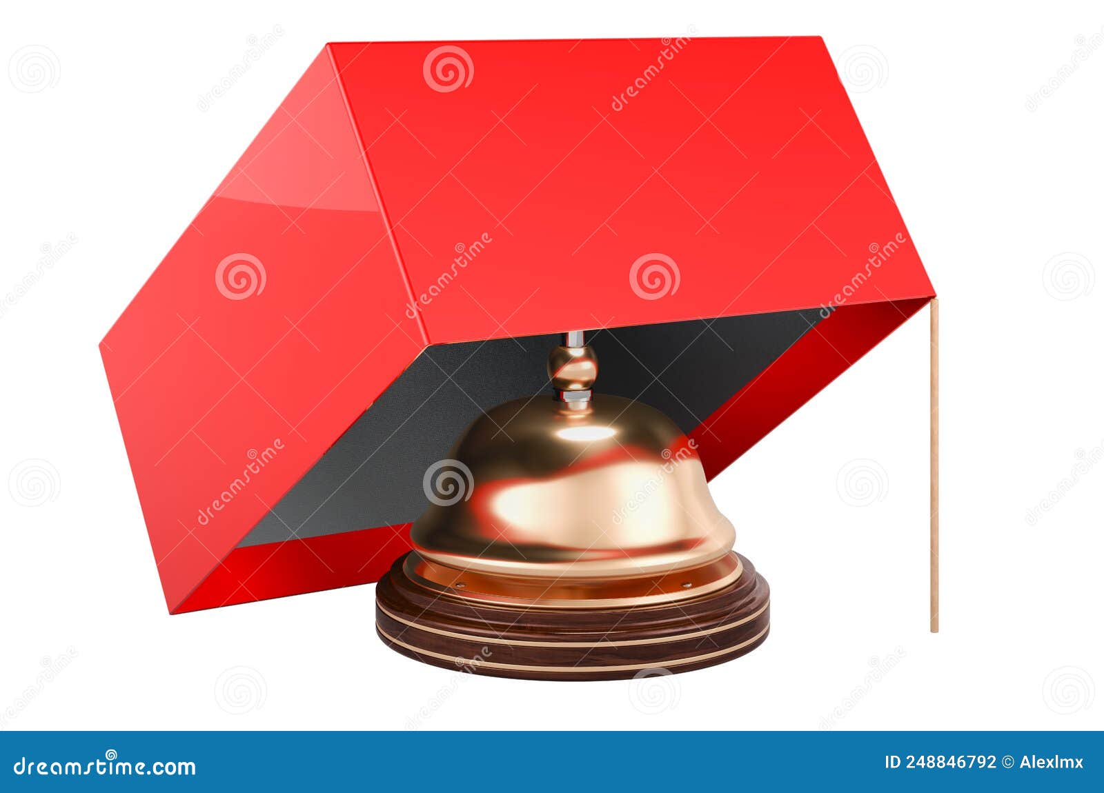reception bell in the trap. 3d rendering