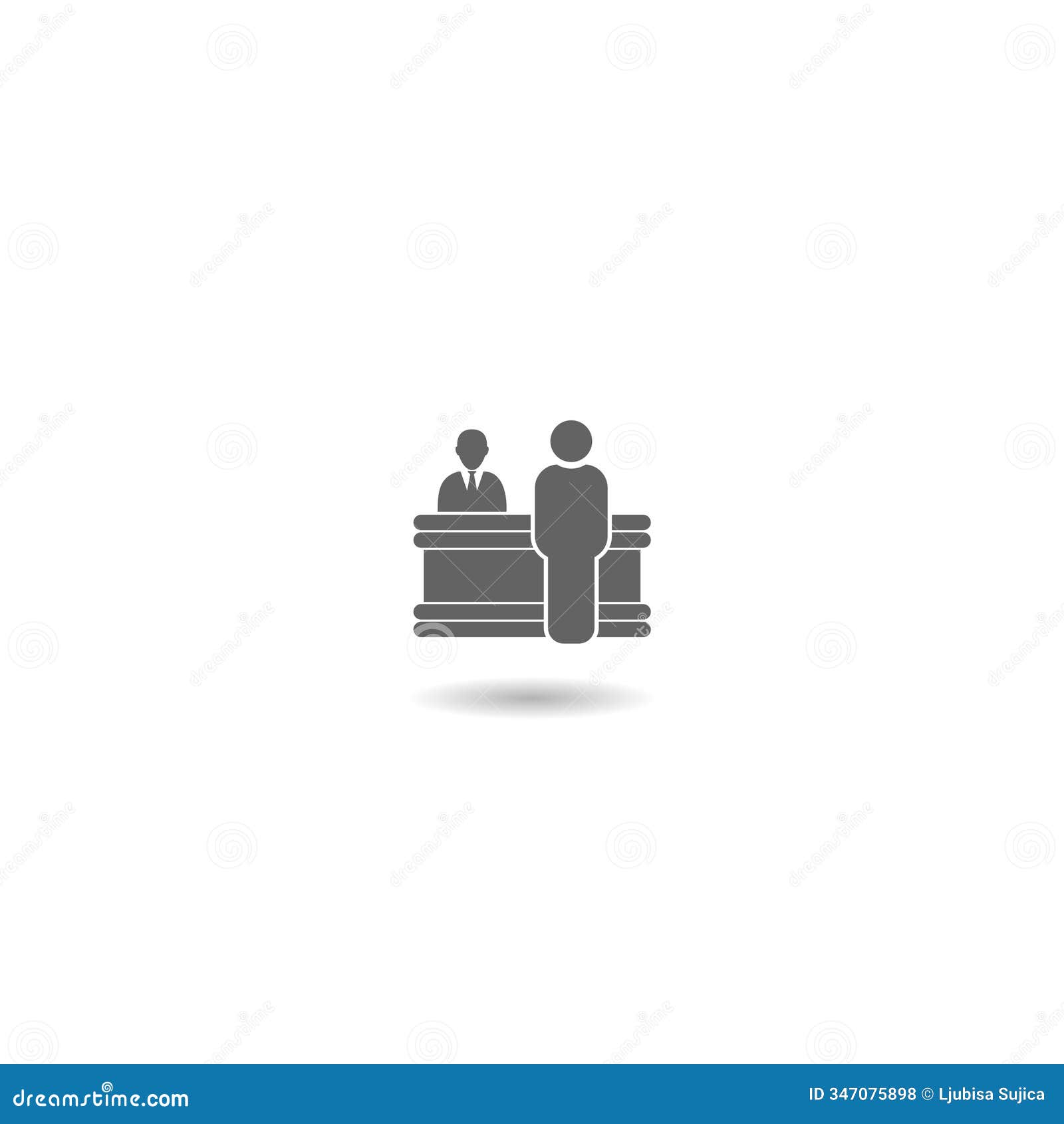 reception desk icon with shadow