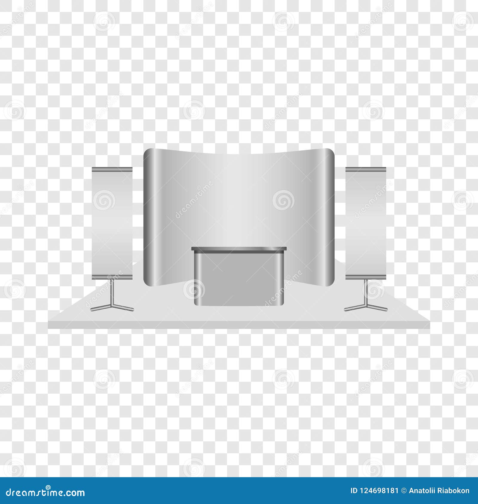 Download Reception Desk Mockup, Realistic Style Stock Illustration ...