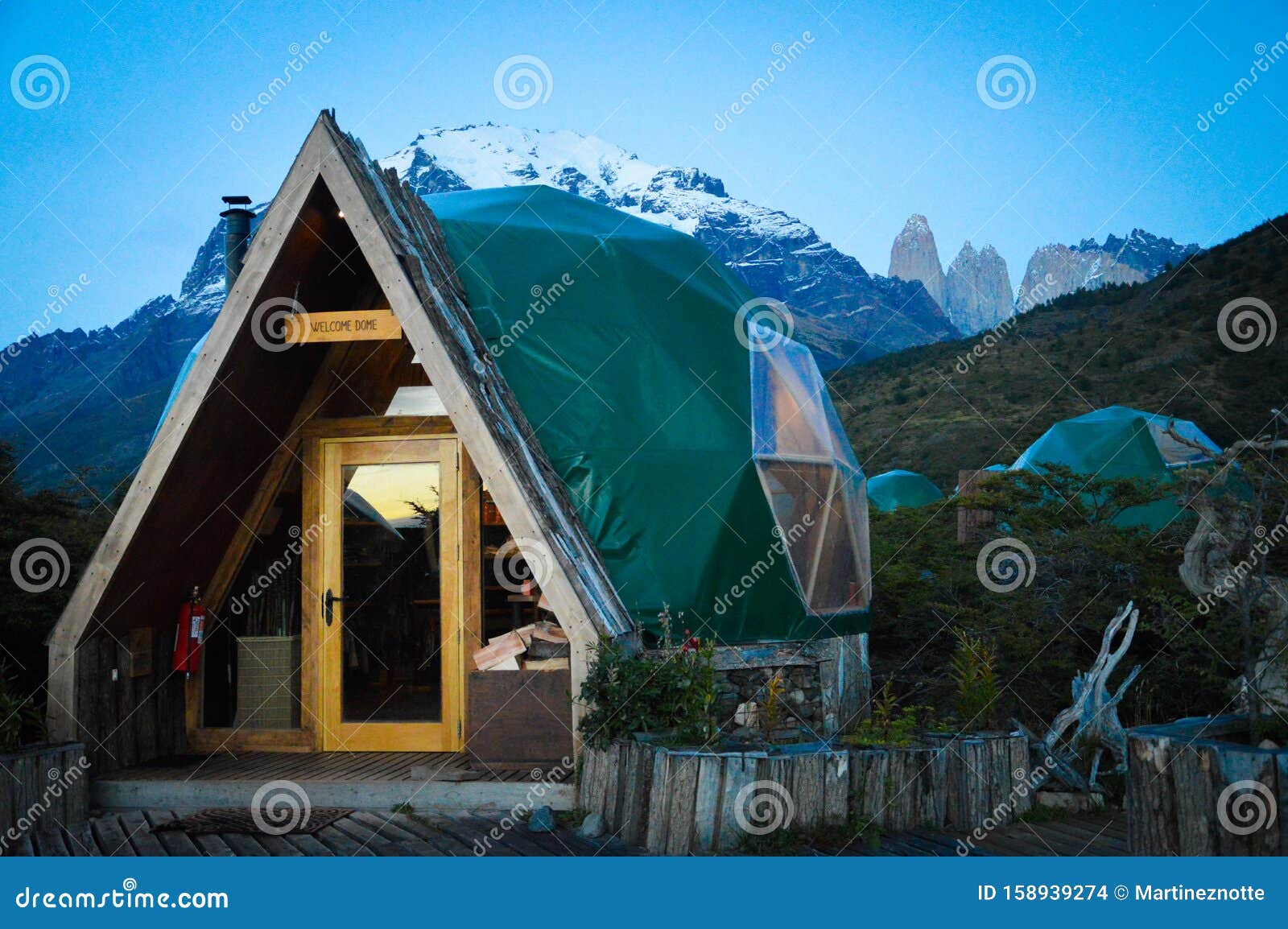 reception of the dome glamping camp close to the torres del paine national park