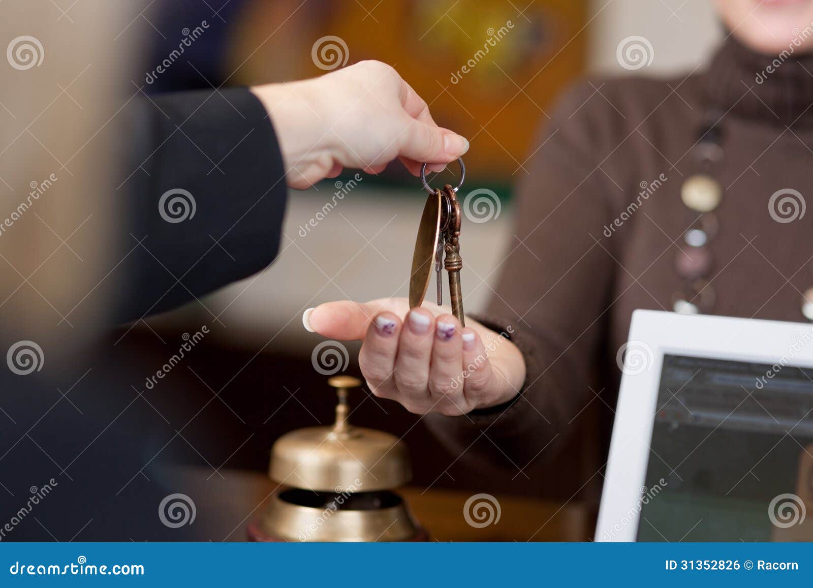 Receptionist Giving Room Keys To Customer Stock Photo Image of