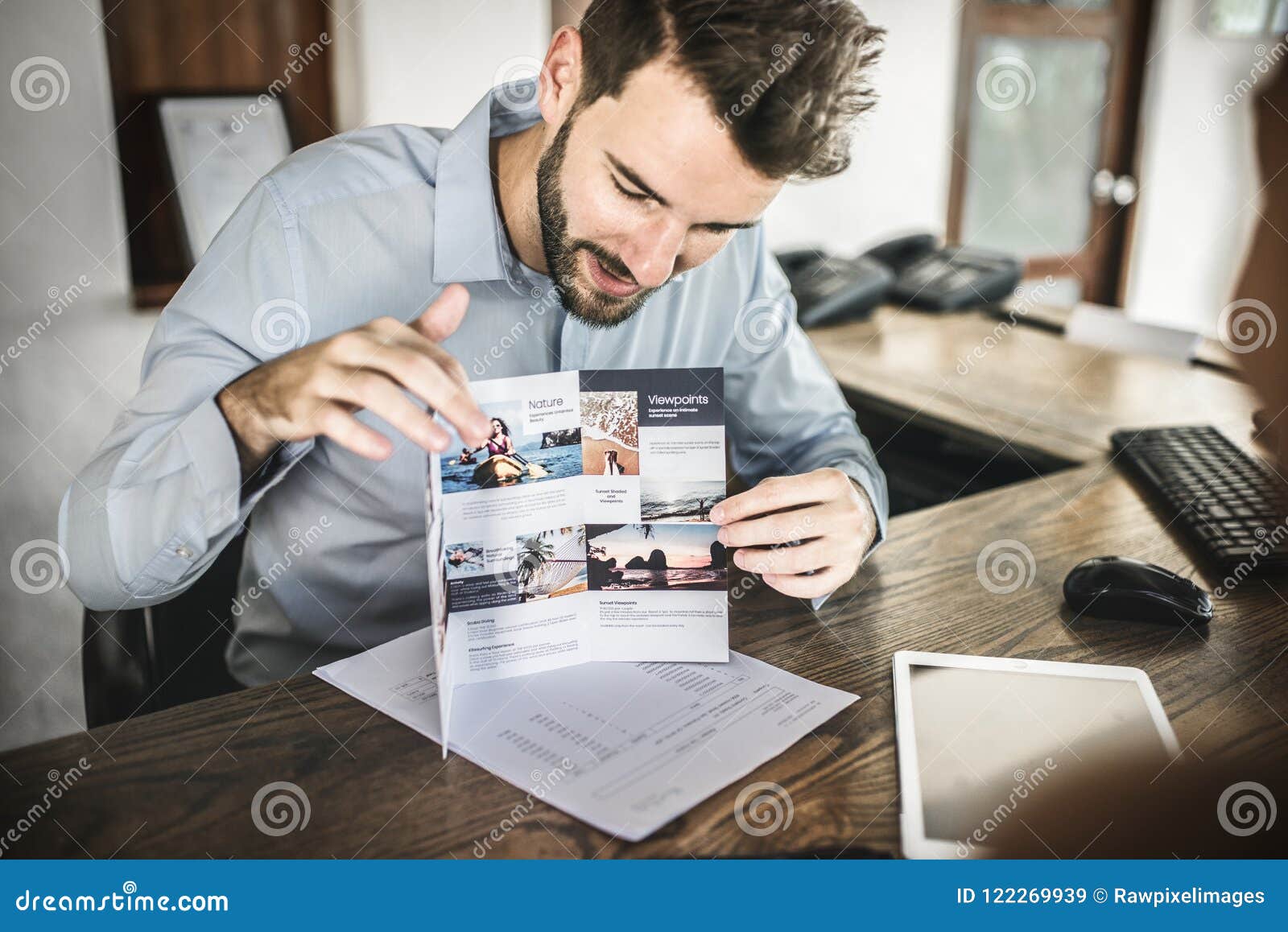 Receptionist Working At The Front Desk Stock Image Image Of