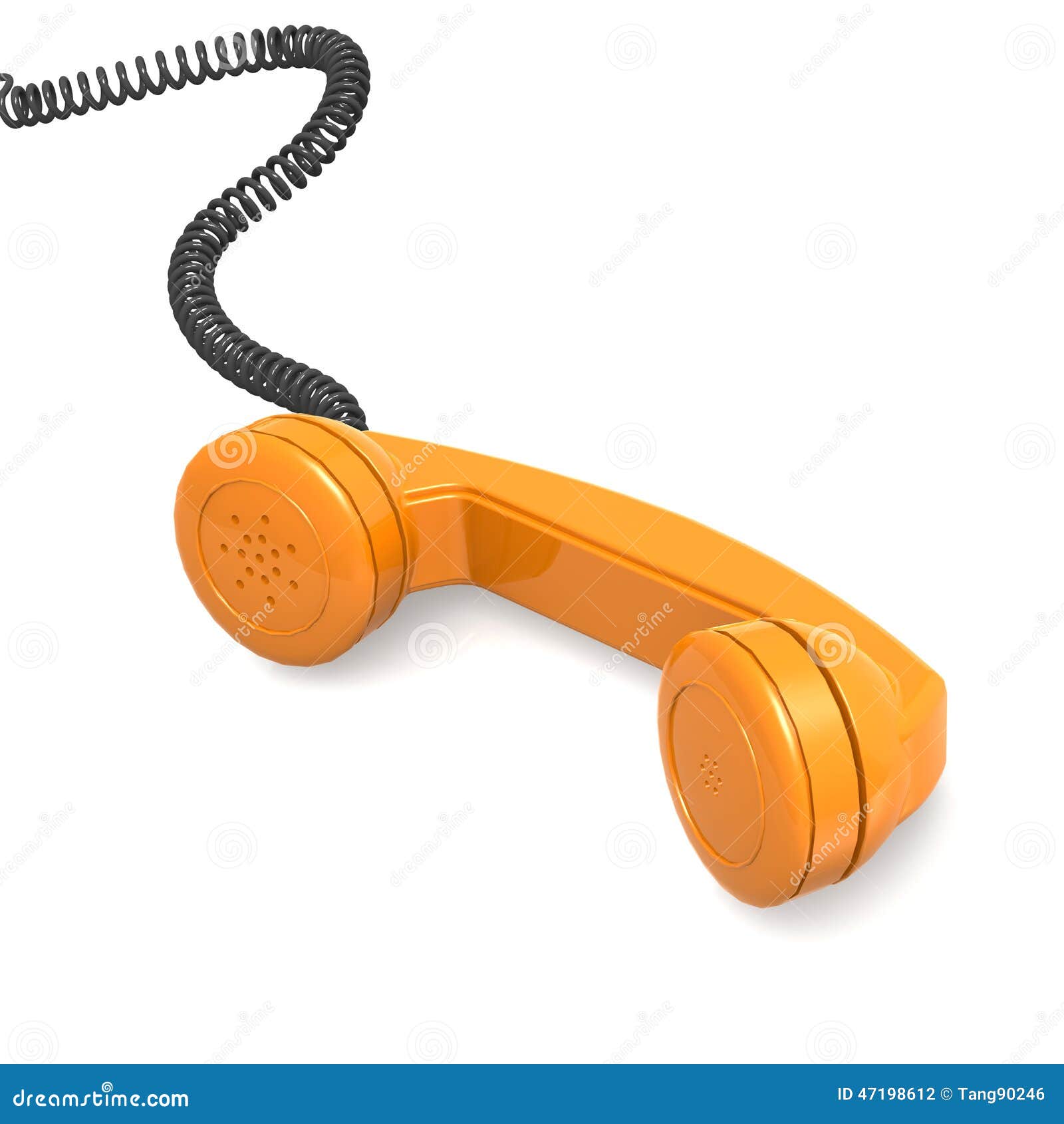 Receptor de teléfono anaranjado. La imagen anaranjada del receptor de teléfono con alquileres rindió las ilustraciones que se podrían utilizar para cualquier diseño gráfico