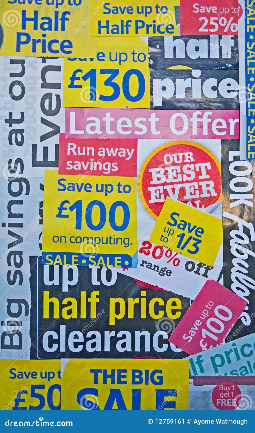 Recession Reduced Prices and Special Offers. Stock Image Image of