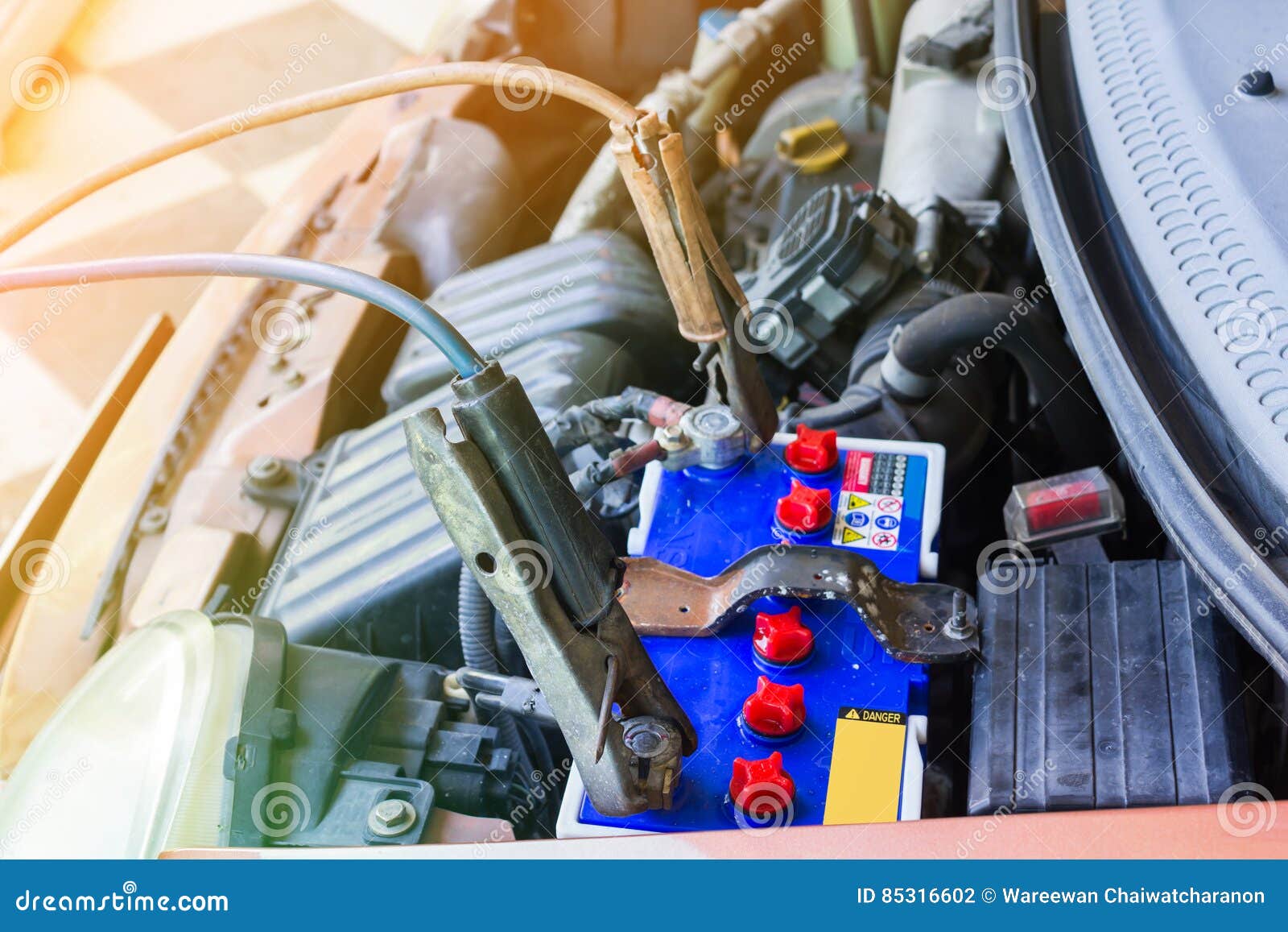 Recharge Battery of Old Car Stock Photo Image of broken, recharge