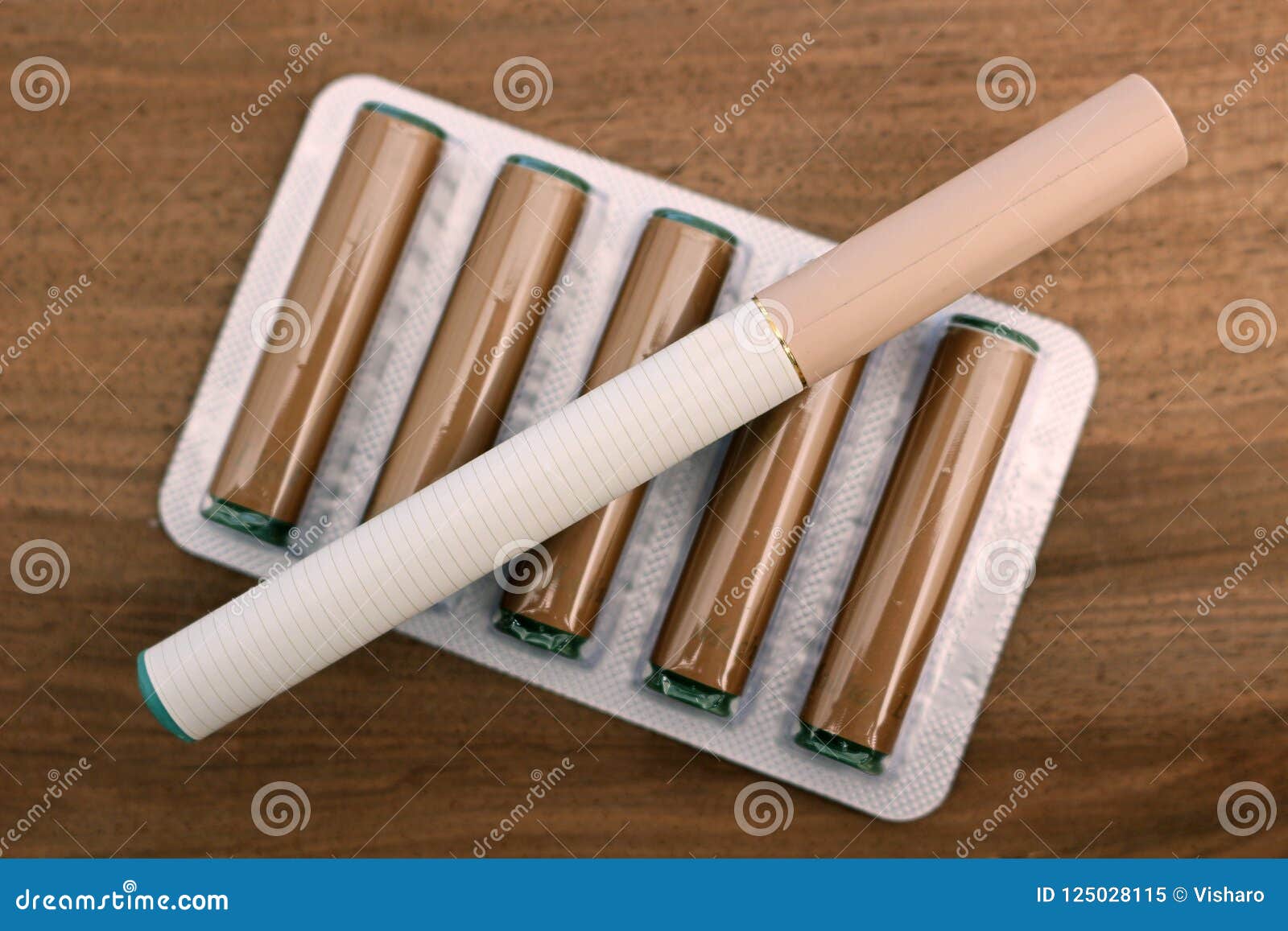 Ecigarette and cartridges stock image. Image of atomizer 125028115