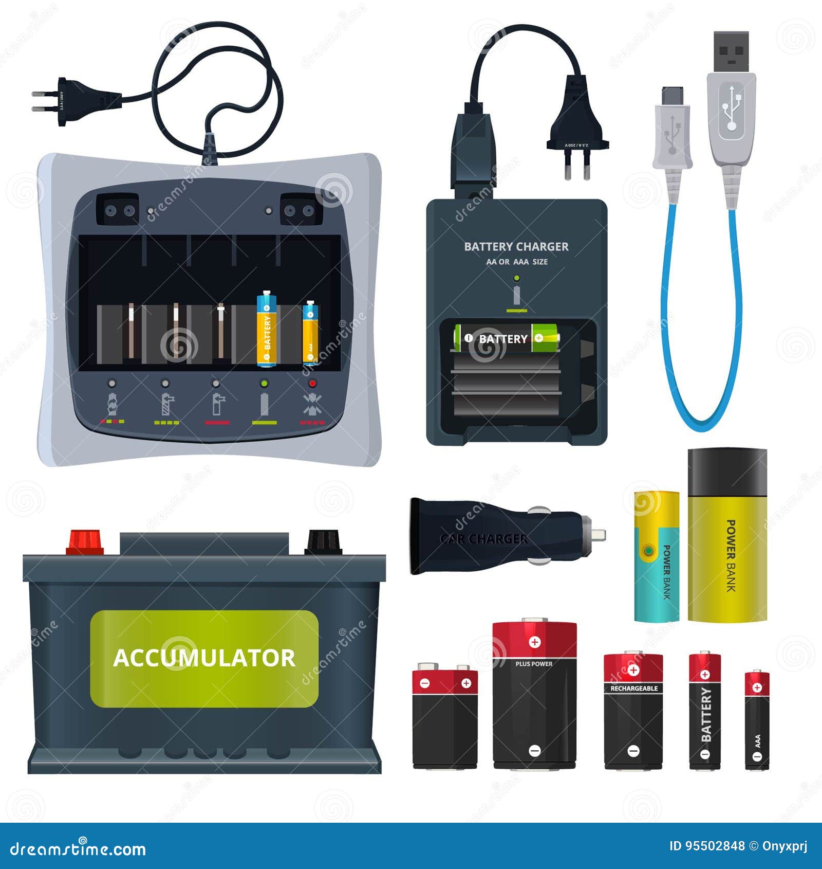 Rechargeable Lithium Battery and Different Accumulators Isolate on
