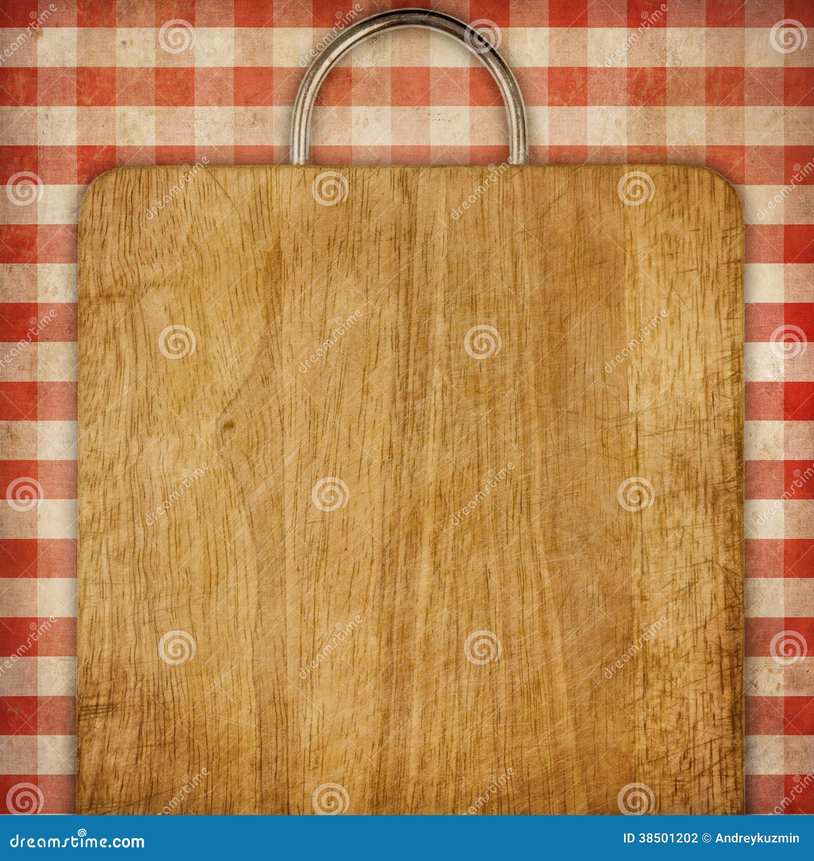 Recipe Background Breadboard Over Red Gingham Picnic