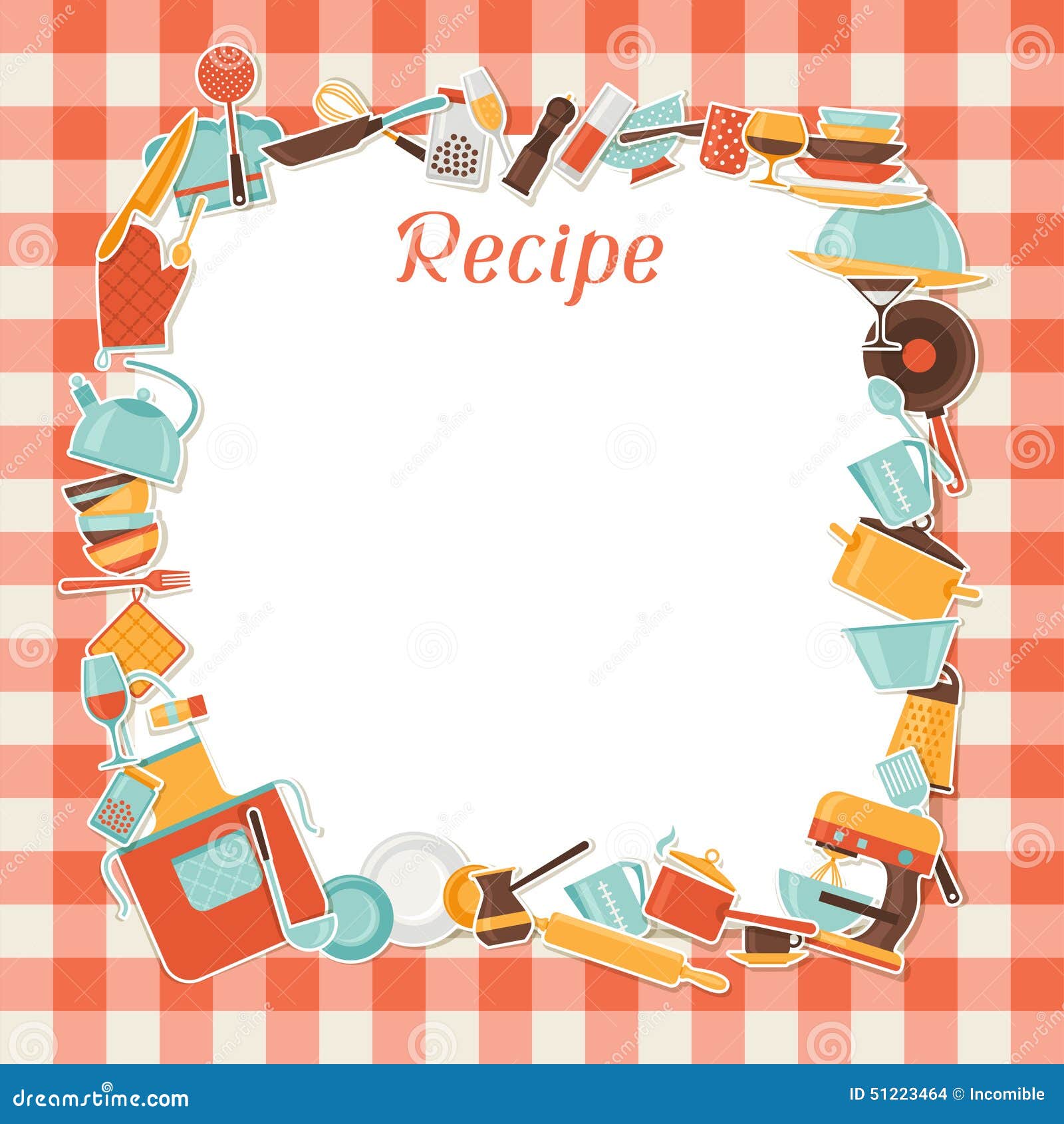 Recipe Background With Kitchen And Restaurant Stock Vector 