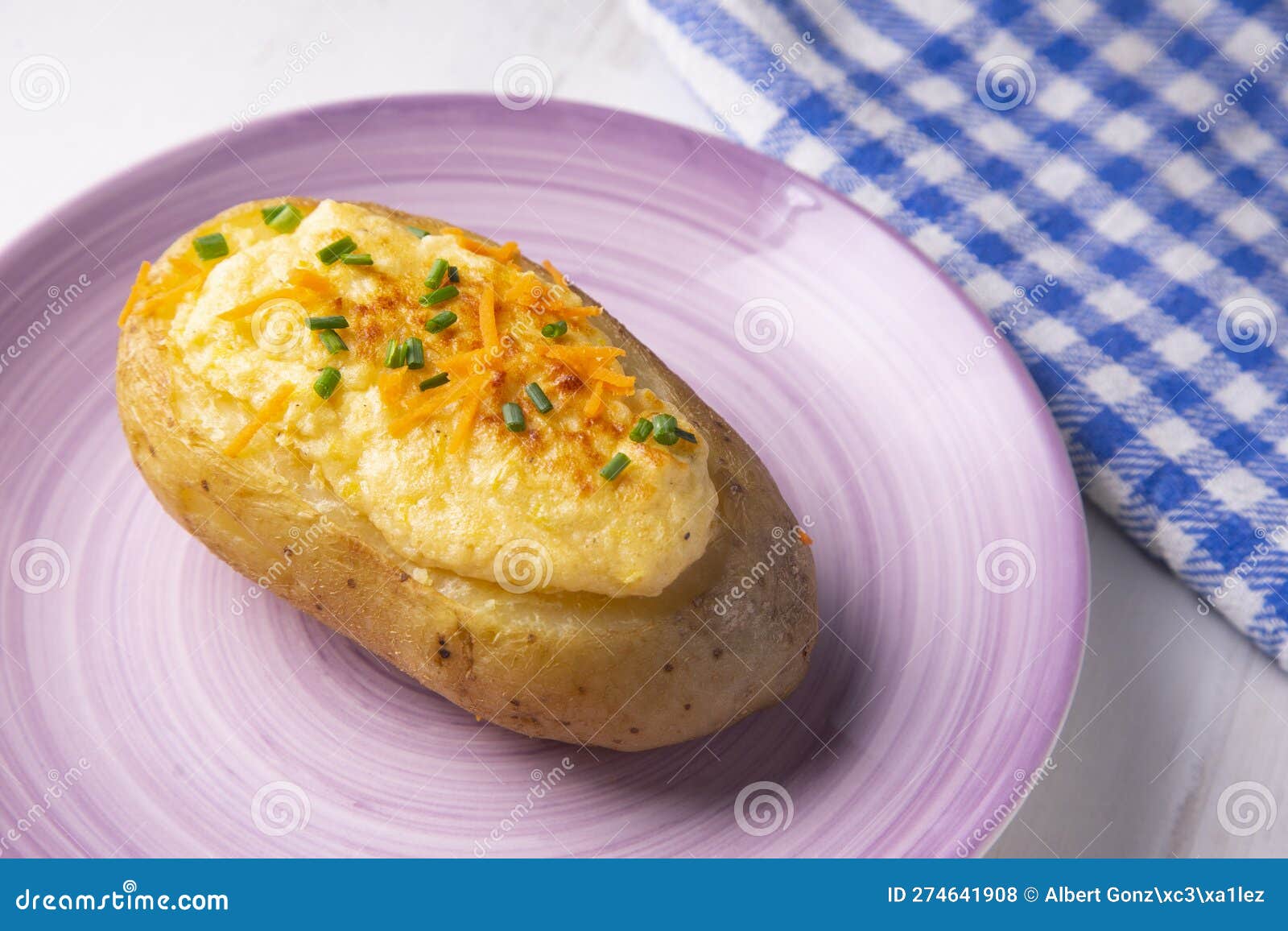 Baked Potato Souffle with Gratin Cheese. Stock Photo Image of cream
