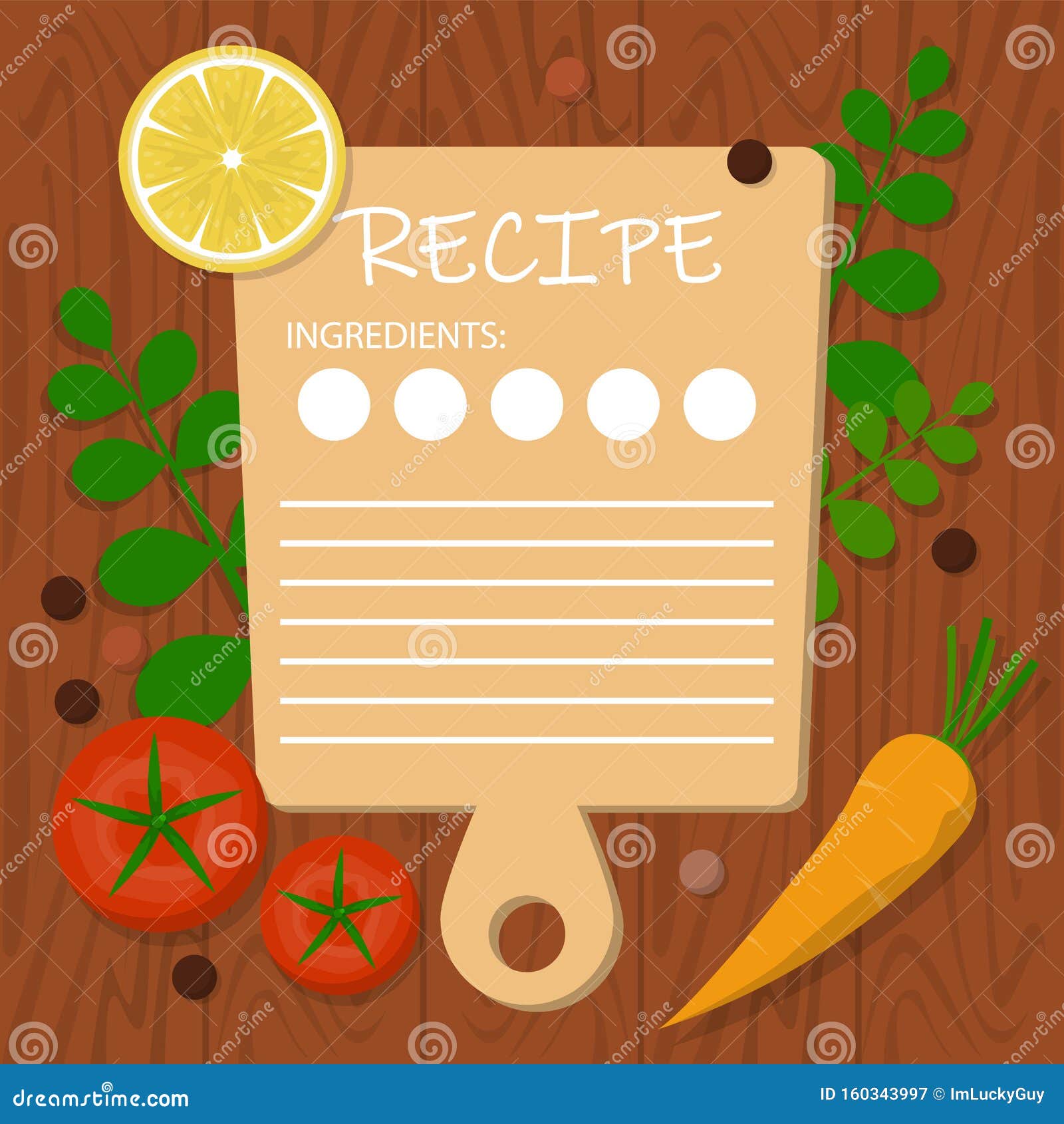 recipe banner template. blank space for the text, cooking idea