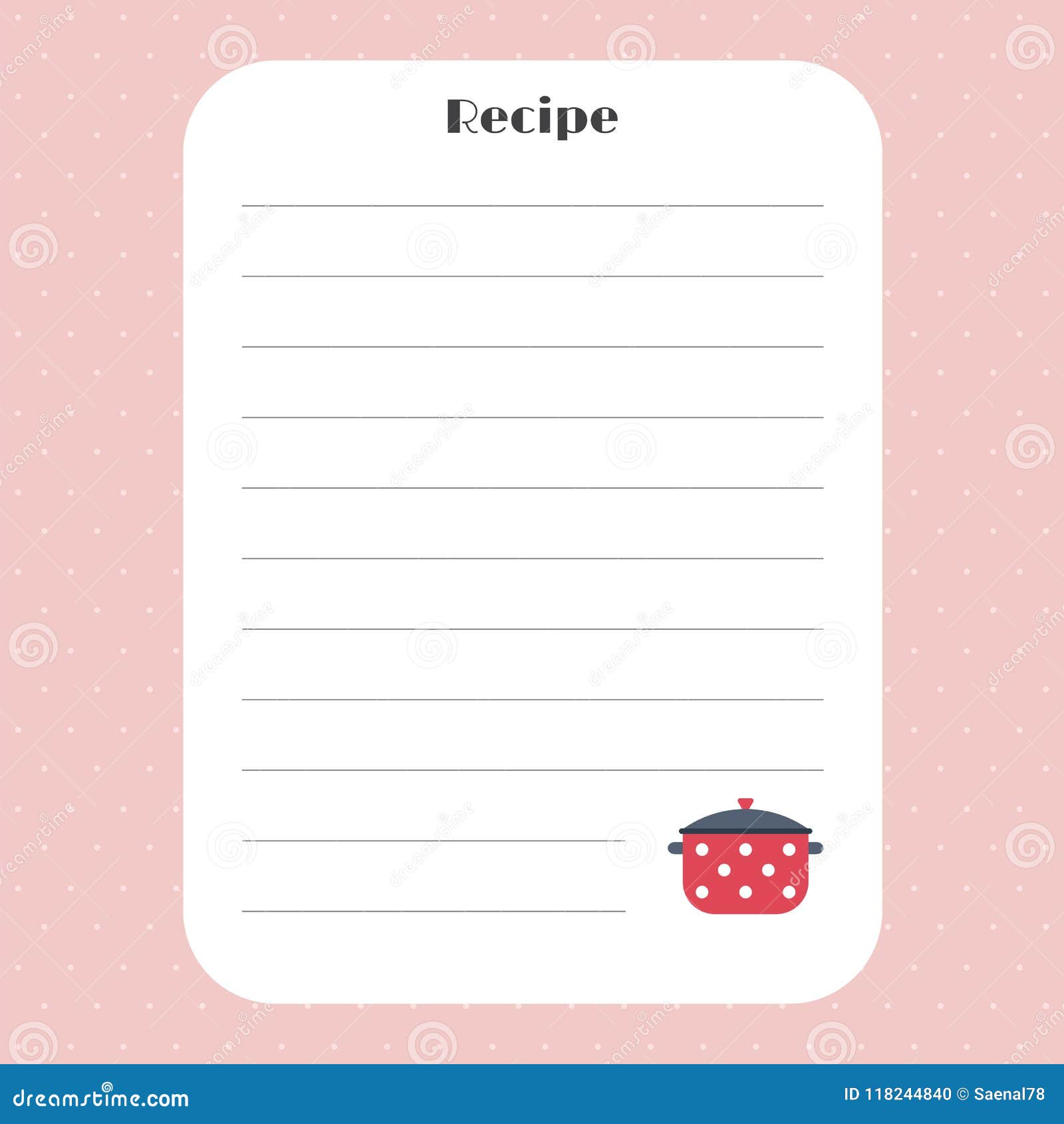 Recipe Card Template. For Restaurant, Cafe, Bakery And Fast Food With Restaurant Recipe Card Template