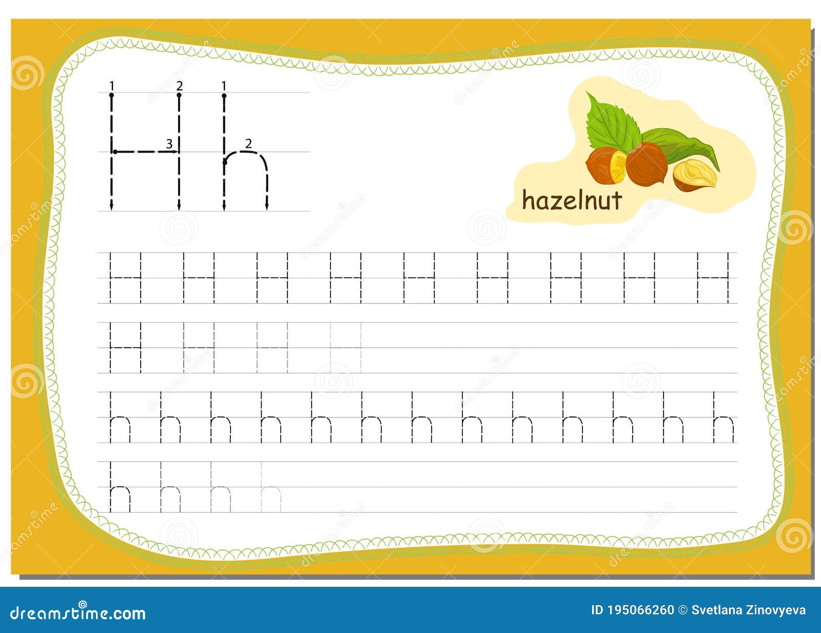 Recipe for Children How To Write the Letter H. the Word for this