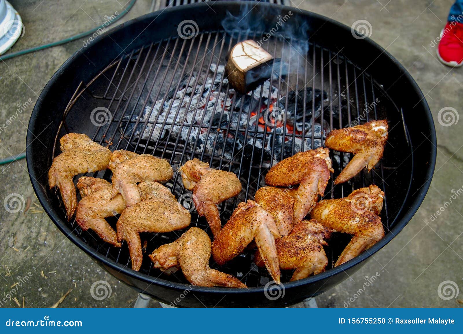 chicken wings on a barbecue grill