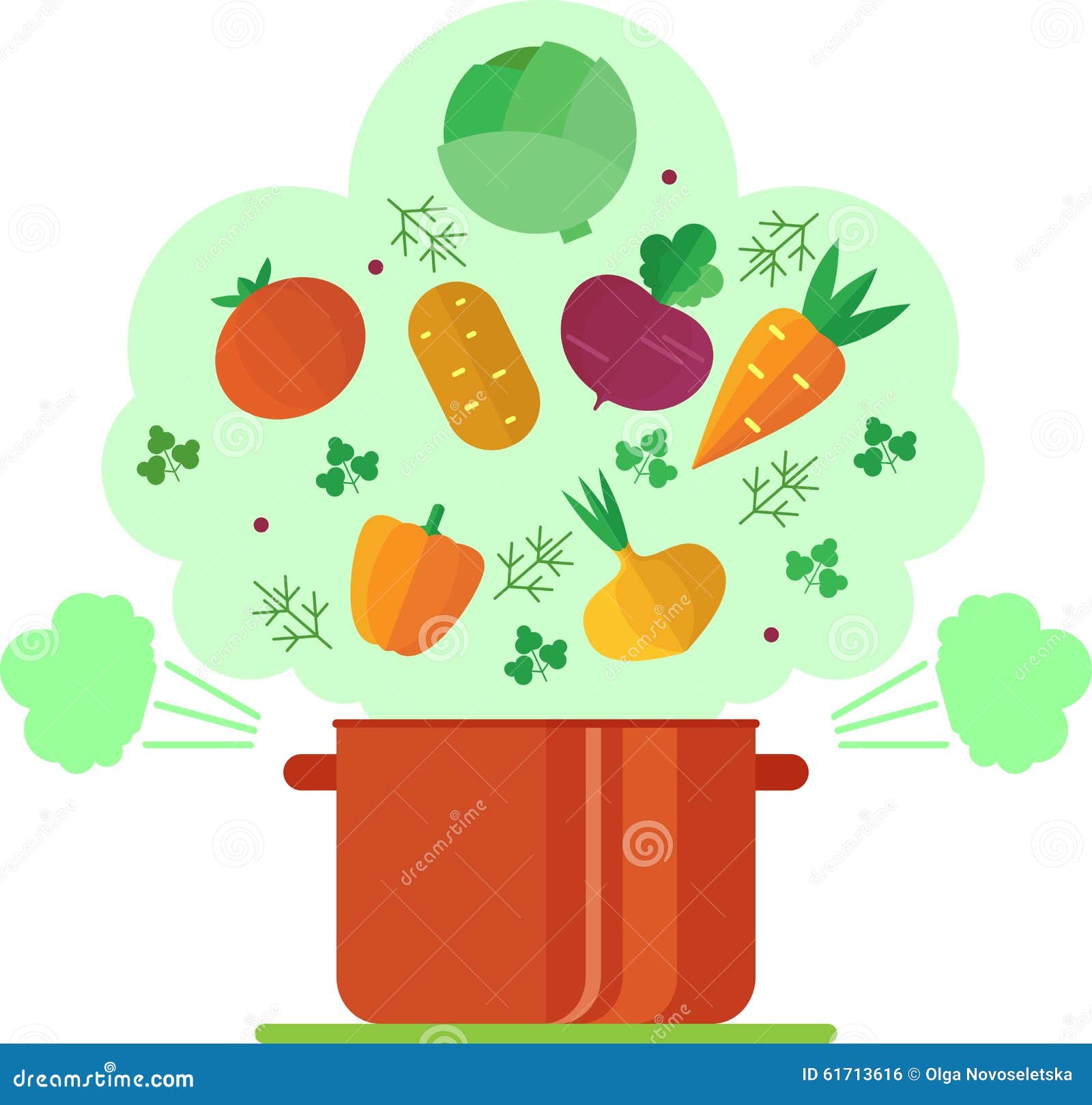 Recipe Vegetarian Vegetable Soup Illustration Stock Illustration ...
