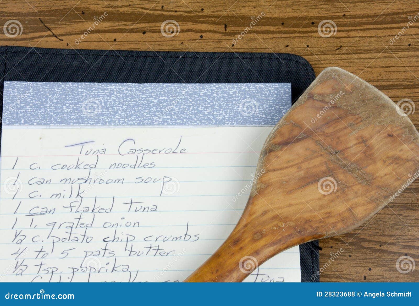 Recipe and Wooden Spoon stock photo. Image of tuna, horizontal 28323688