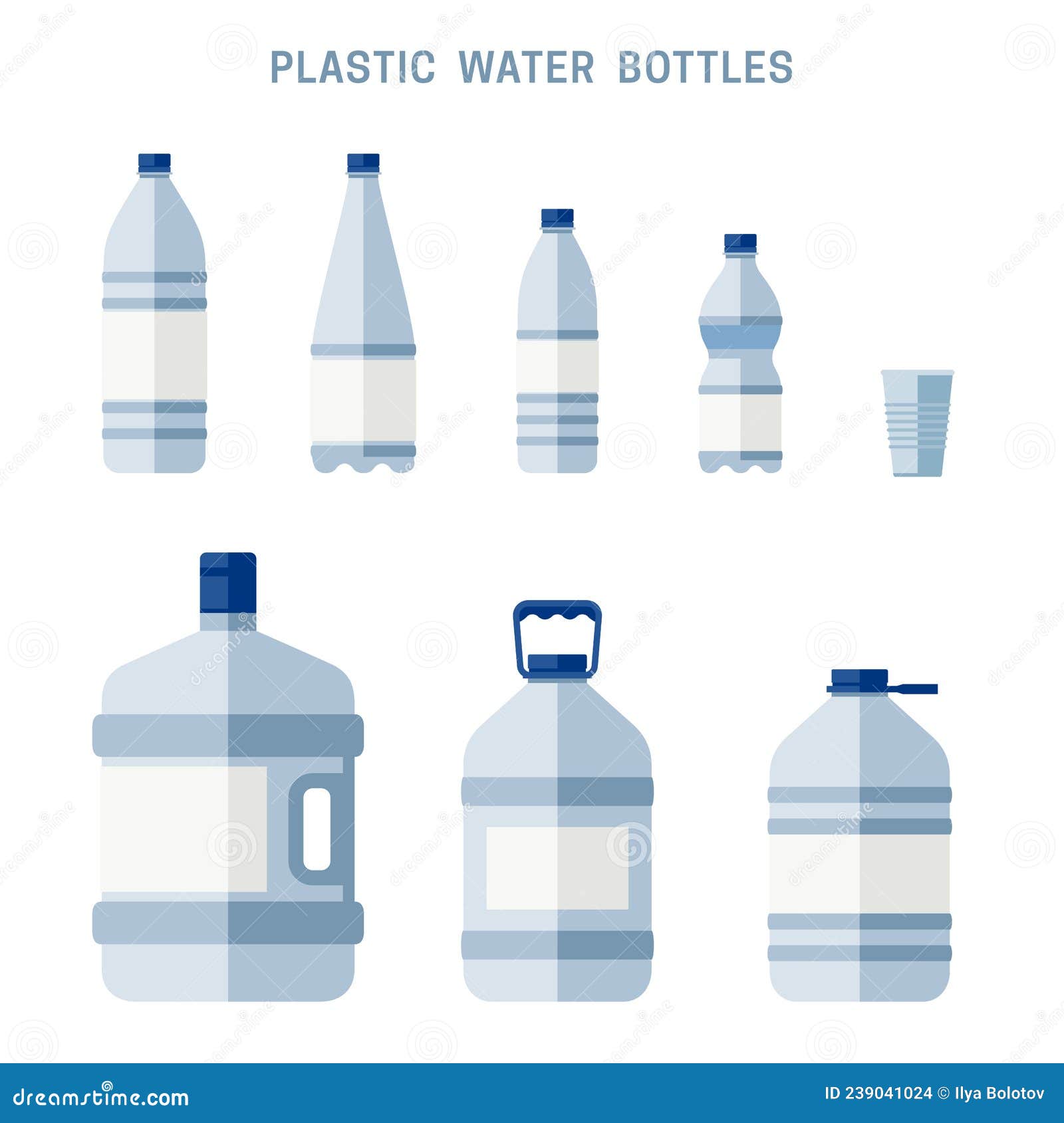 Recipientes Plástico Para Potable. Ilustración del Vector - Ilustración de completo, caja: 239041024