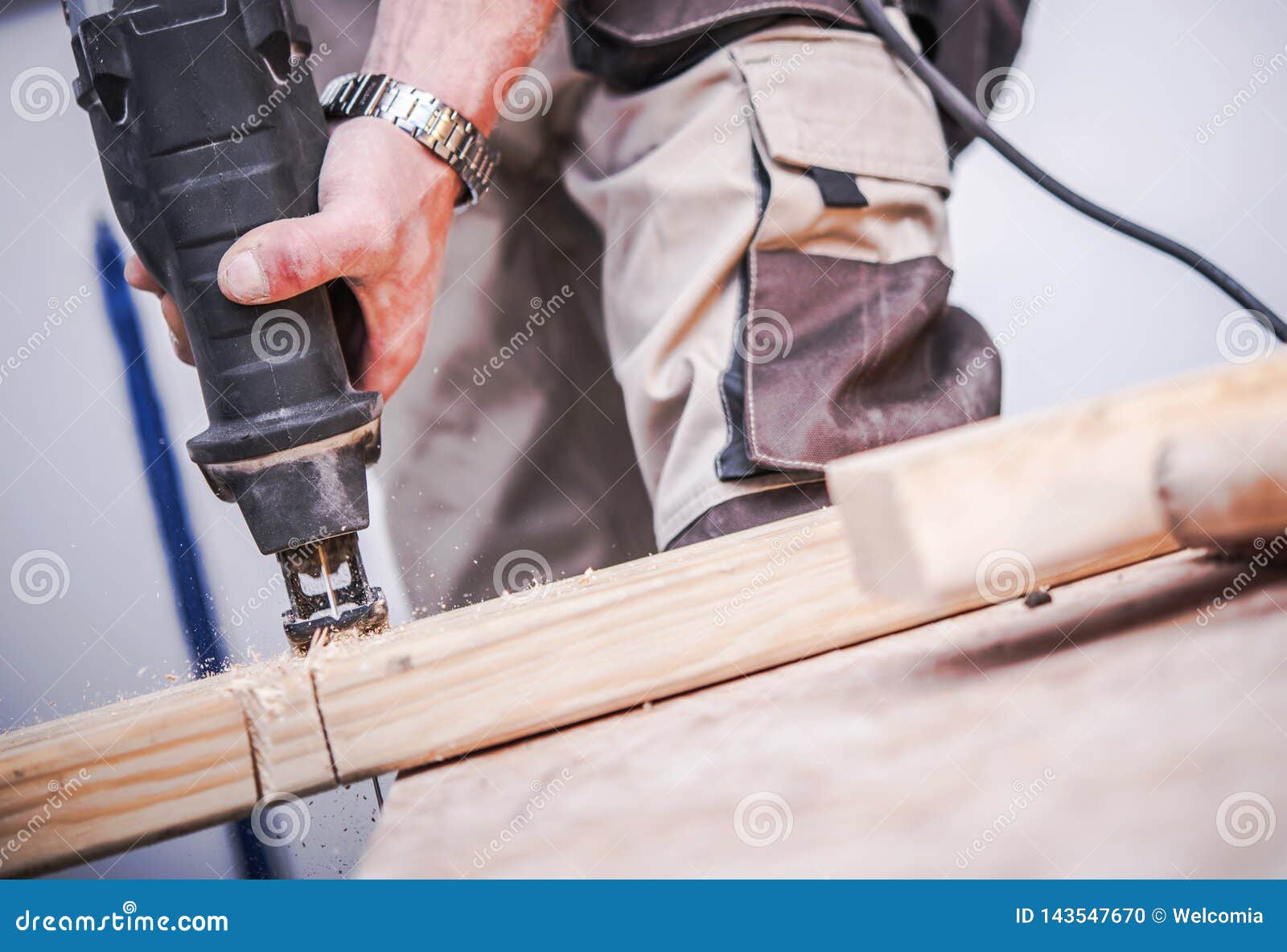Reciprocating Saw Wood Cut stock photo. Image of material 143547670