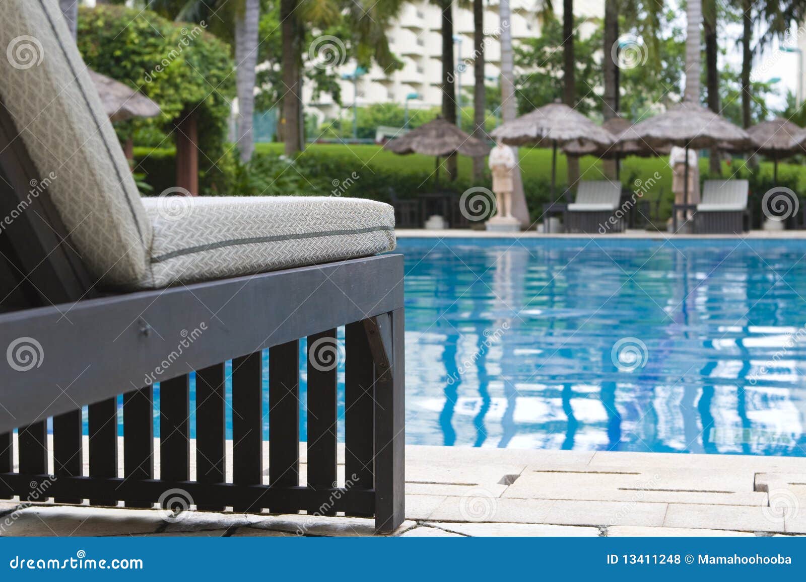 Reclining Chair by Wimming Pool Stock Photo Image of recreational, hotel 13411248