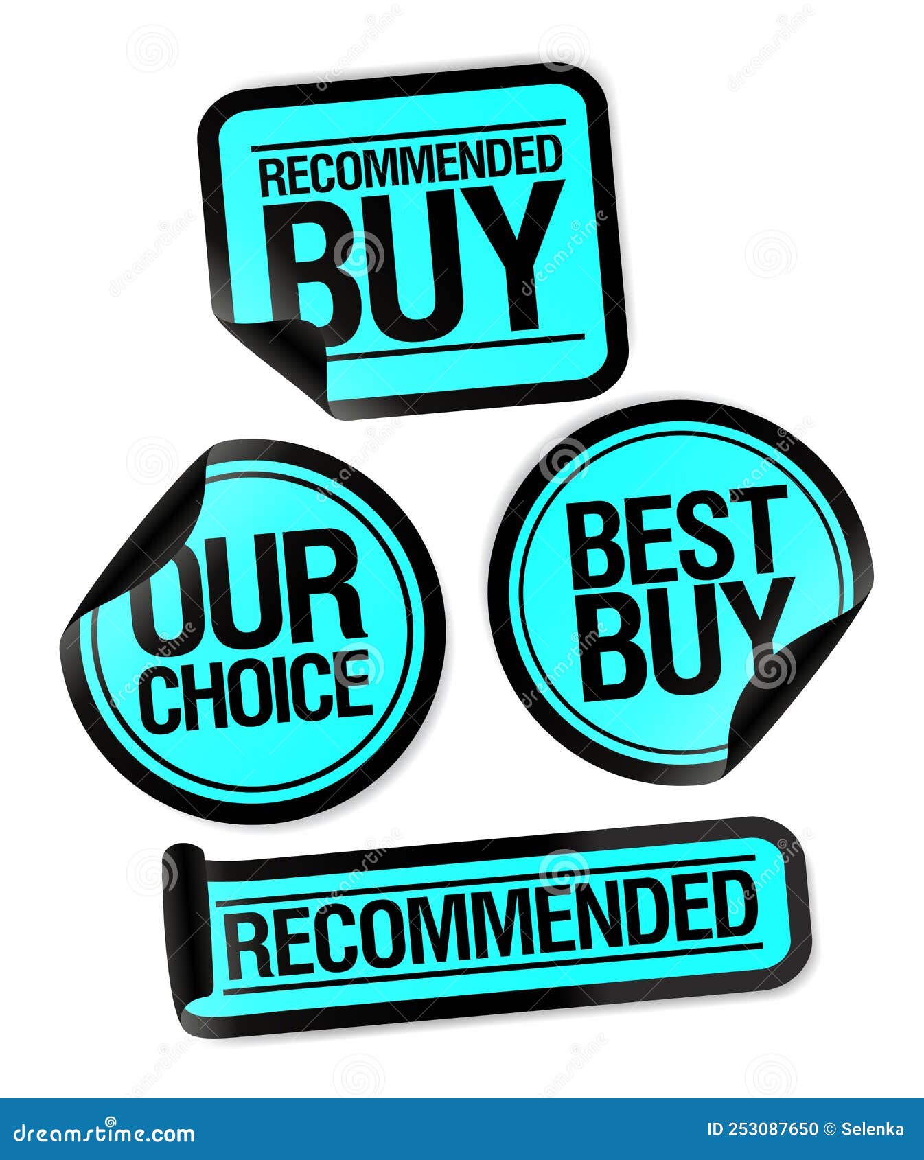 Buy, Our Choice, Best Buy Stickers Stock Vector