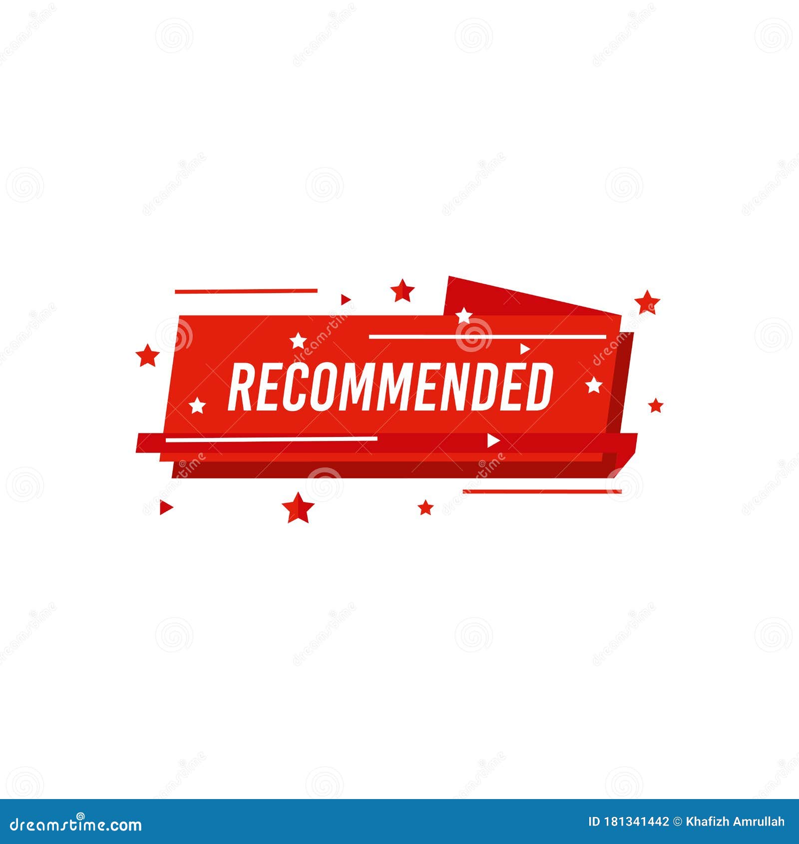 Recommended Icon and Label with a Star Logo Vector Illustration