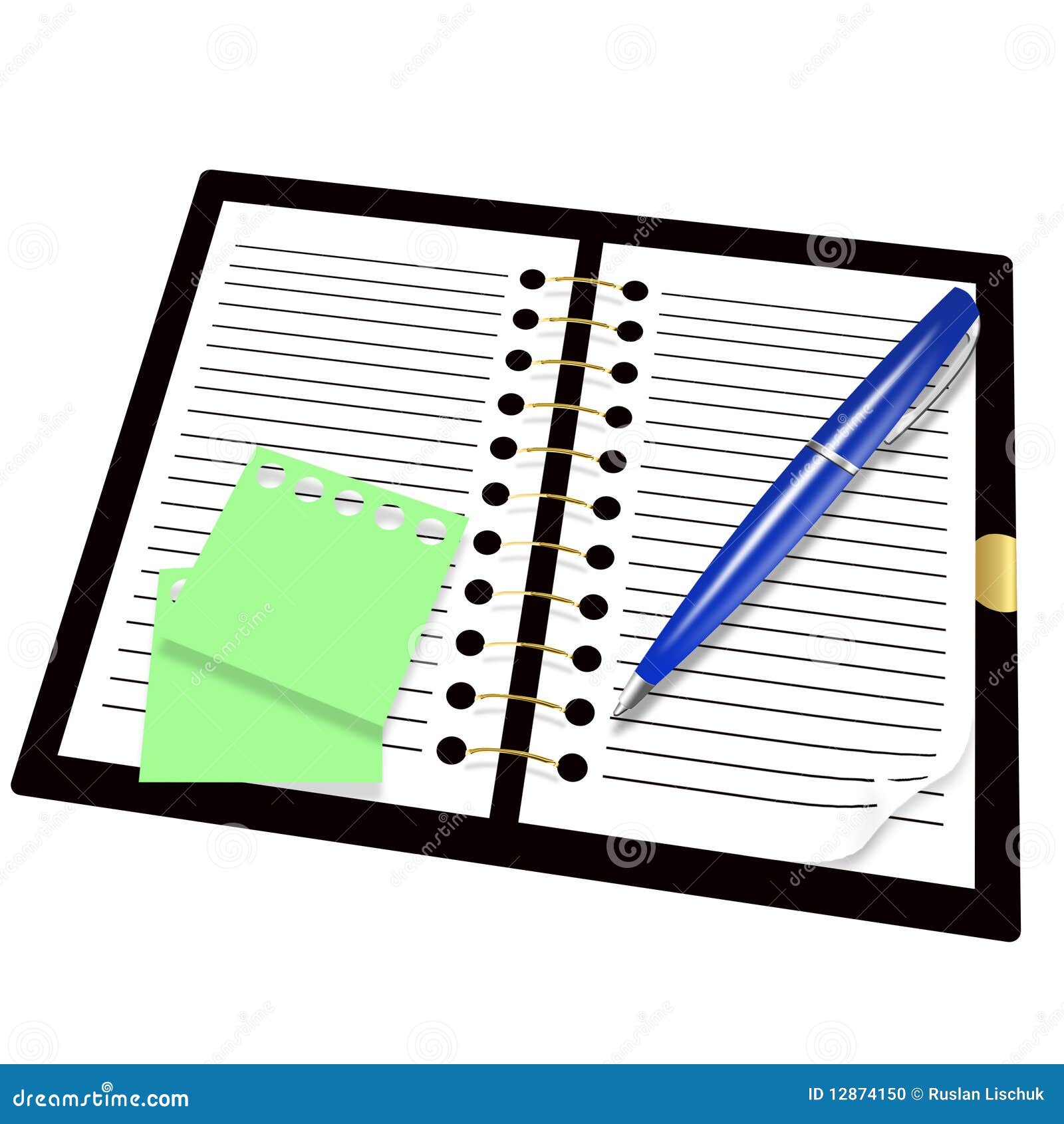 Record book and pen stock illustration. Illustration of build 12874150