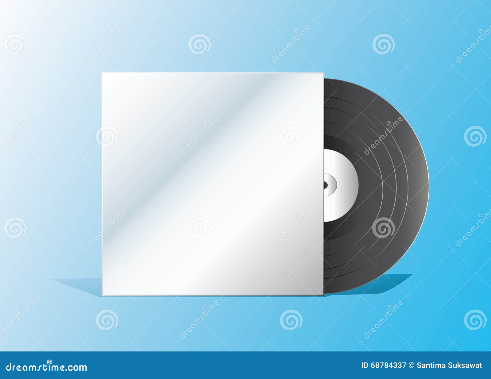 The Record With Empty Cover Stock Vector Illustration Of Black Rock 68784337