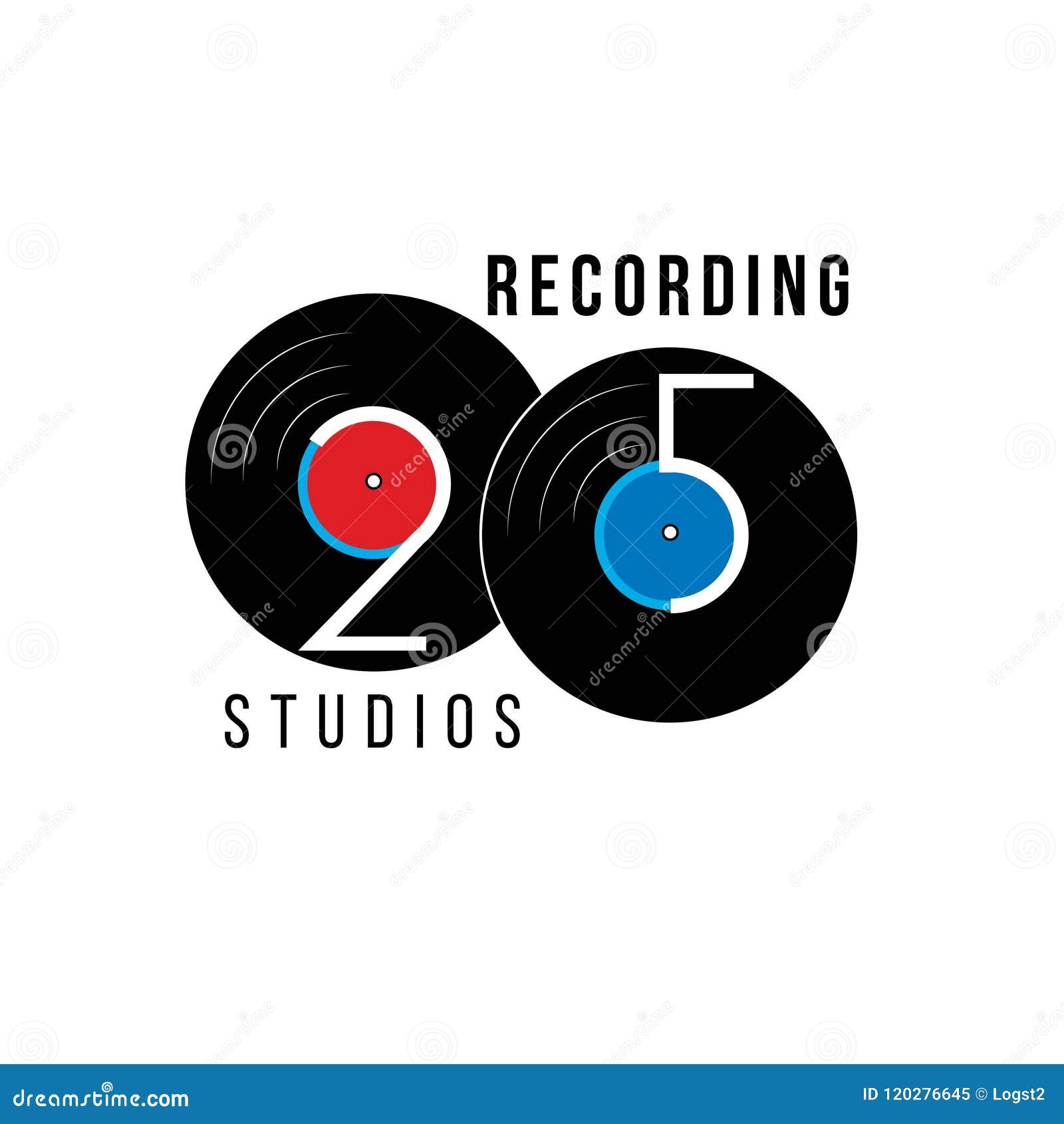 Recording Studio Logo Vinyl Emblem Stock Vector - Illustration of note ...