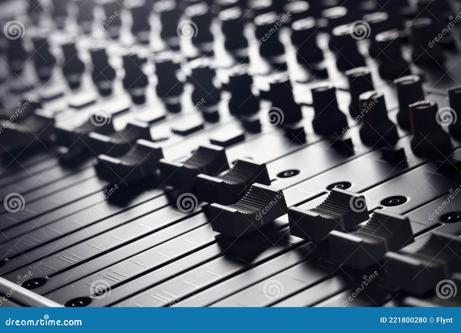 Recording Studio Mixing Desk with Mixer Control Desk Slider Stock