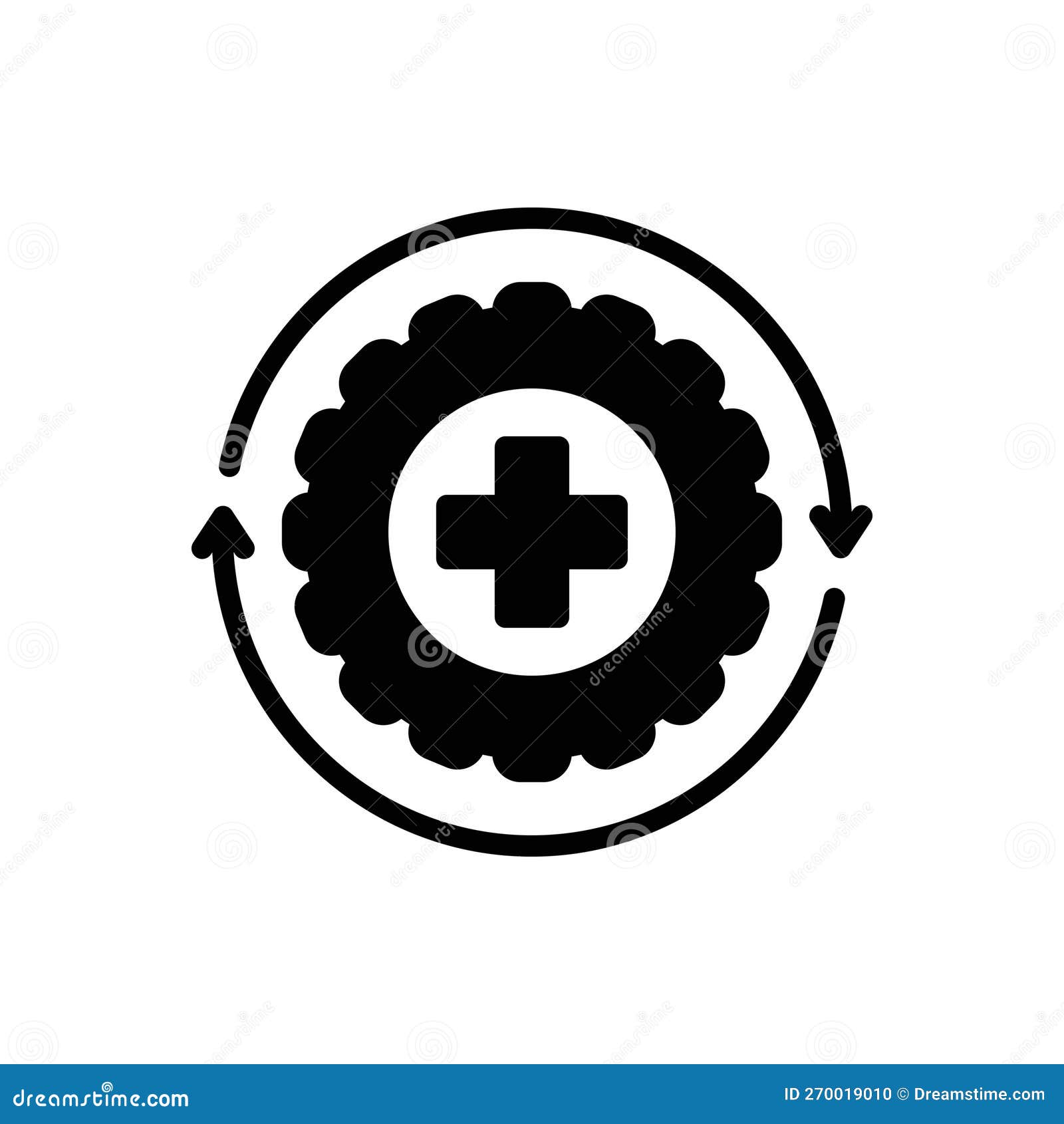 black solid icon for recover, overturn and twist