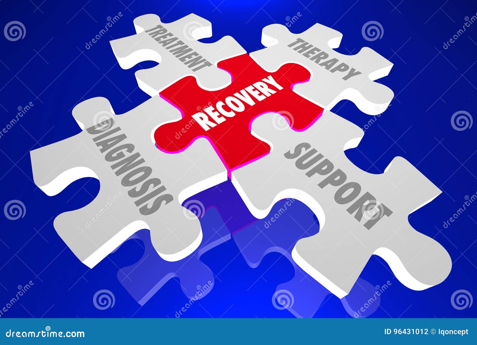 recovery diagnosis treatment support therapy puzzle pieces 3d il